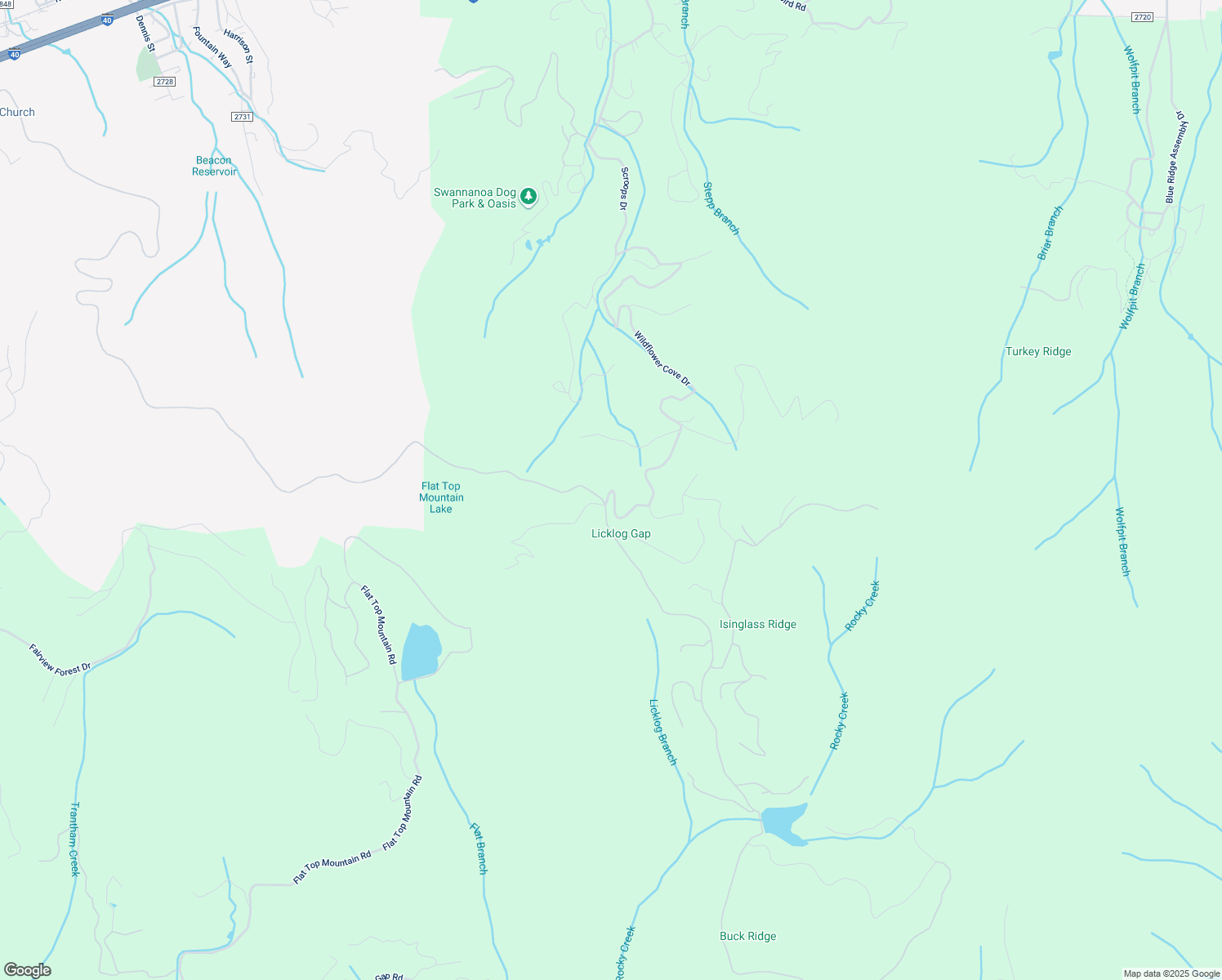map of restaurants, bars, coffee shops, grocery stores, and more near Wildflower Cove Drive in Swannanoa