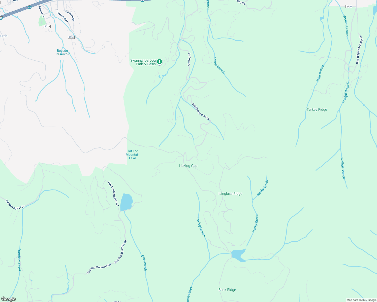 map of restaurants, bars, coffee shops, grocery stores, and more near Wildflower Cove Drive in Swannanoa