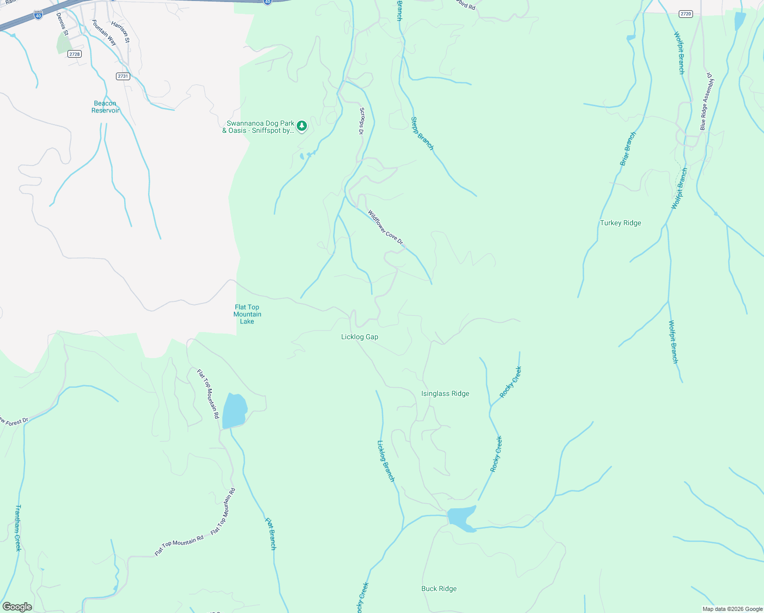 map of restaurants, bars, coffee shops, grocery stores, and more near 162 Wildflower Cove Drive in Swannanoa