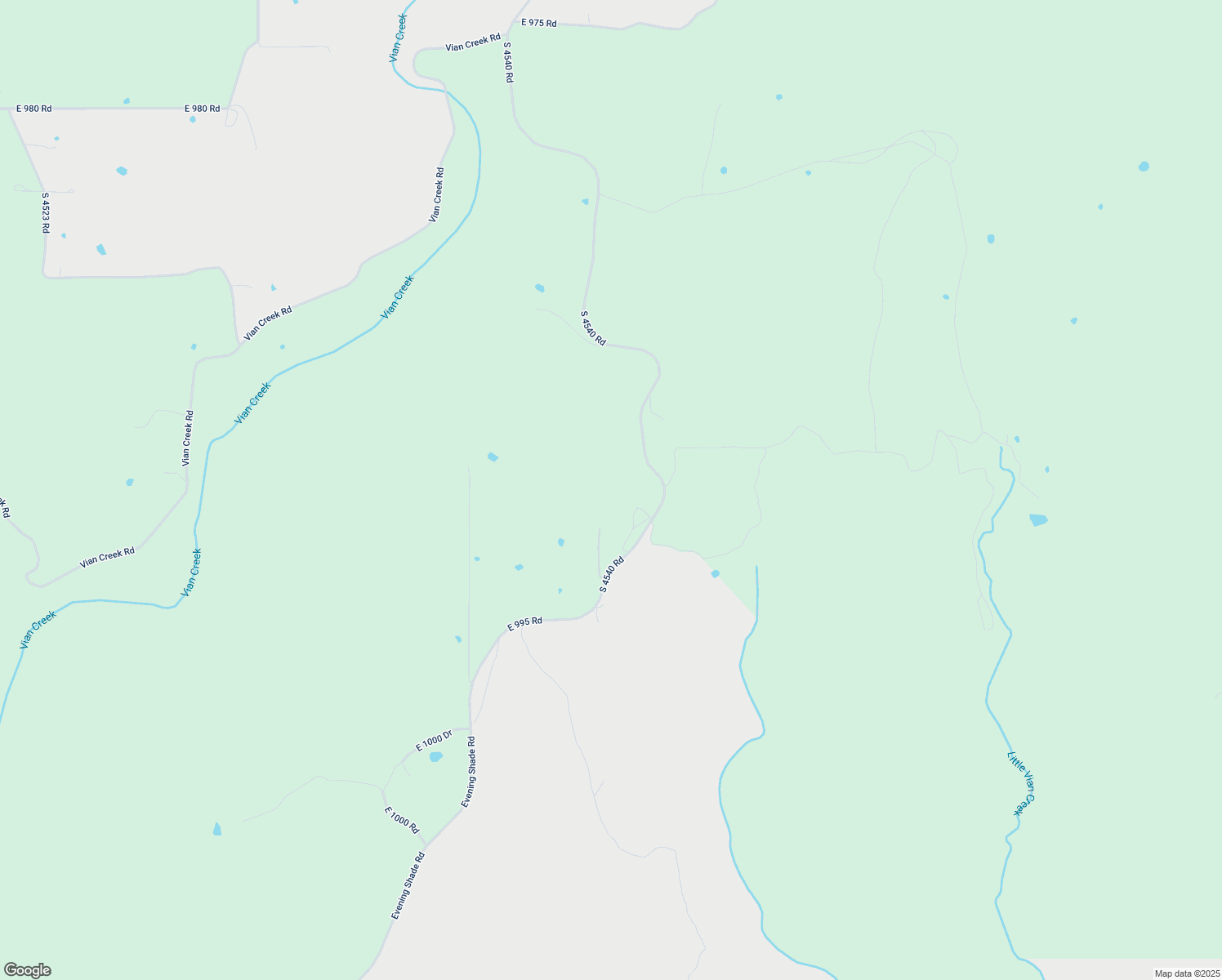 map of restaurants, bars, coffee shops, grocery stores, and more near 453999 East 995 Road in Vian
