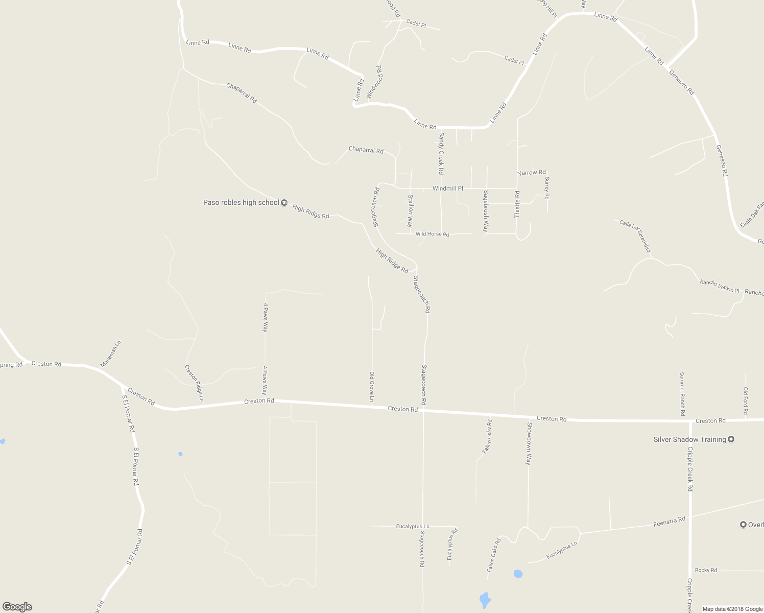 map of restaurants, bars, coffee shops, grocery stores, and more near 2552 Old Grove Lane in Paso Robles