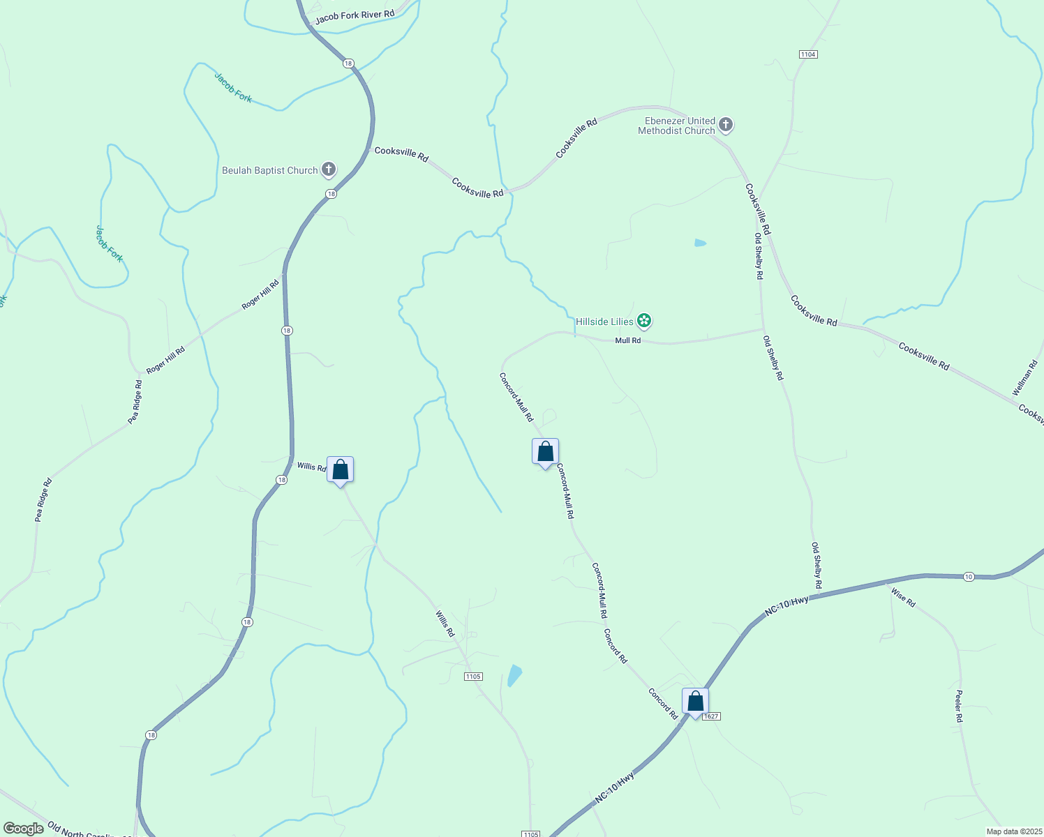 map of restaurants, bars, coffee shops, grocery stores, and more near 9210 Mull Road in Vale
