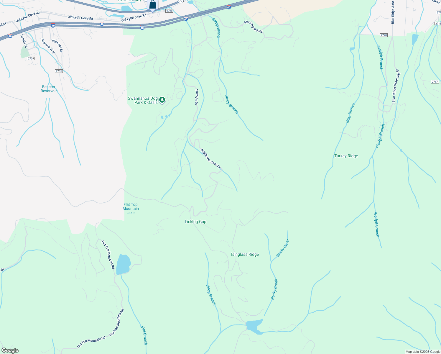 map of restaurants, bars, coffee shops, grocery stores, and more near 8 Edelweiss Lane in Swannanoa