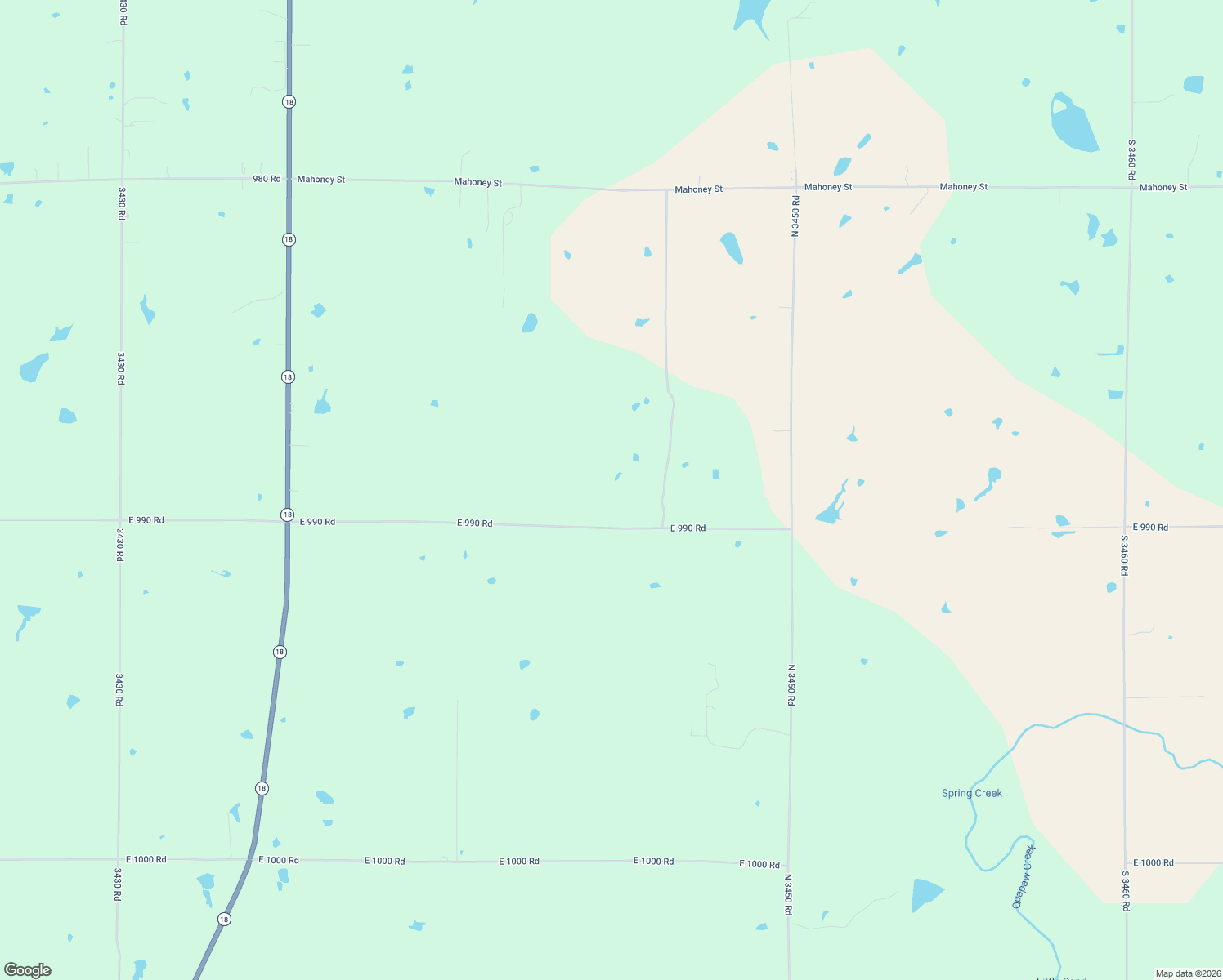 map of restaurants, bars, coffee shops, grocery stores, and more near 344496 E 990 Rd in Chandler