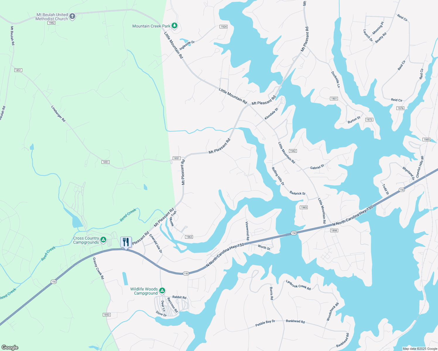 map of restaurants, bars, coffee shops, grocery stores, and more near 6865 Coldbrook Drive in Lake Norman of Catawba