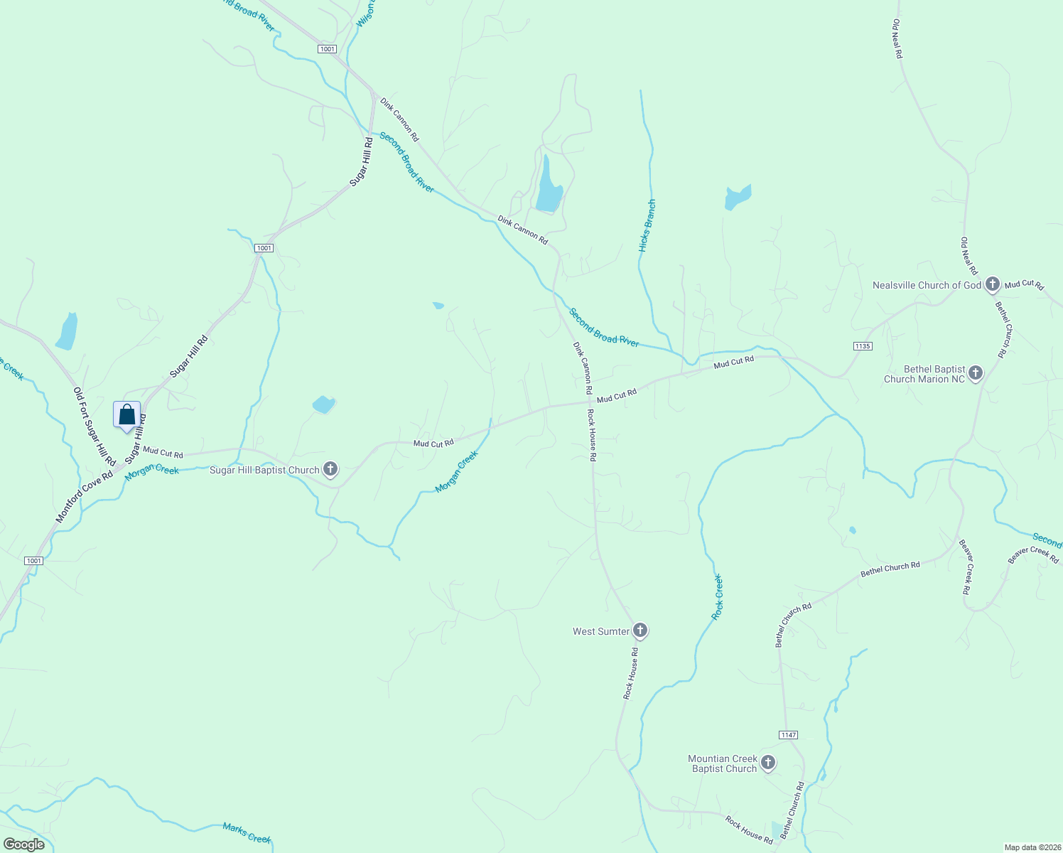 map of restaurants, bars, coffee shops, grocery stores, and more near 1420 Mud Cut Road in Marion