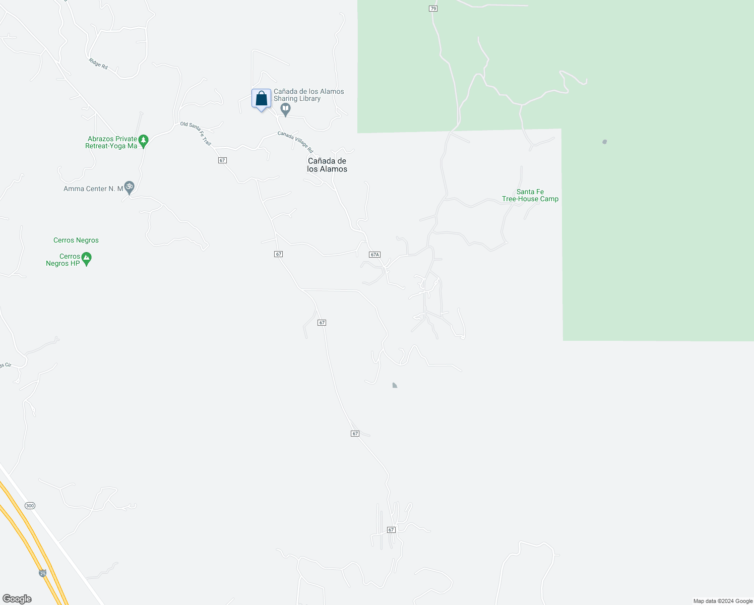 map of restaurants, bars, coffee shops, grocery stores, and more near 27 Wild Turkey Way in Santa Fe