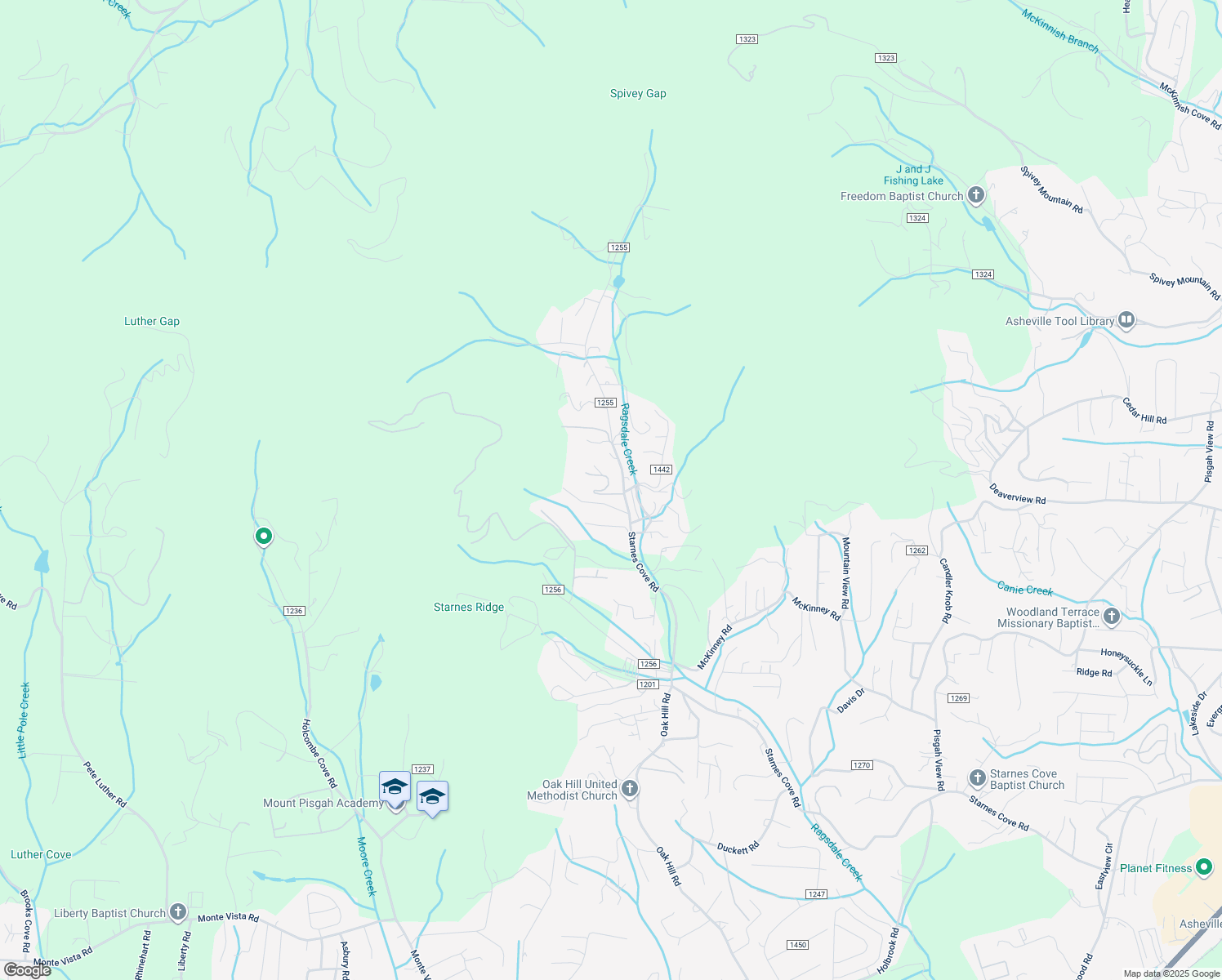 map of restaurants, bars, coffee shops, grocery stores, and more near 17 Cris Lane in Candler