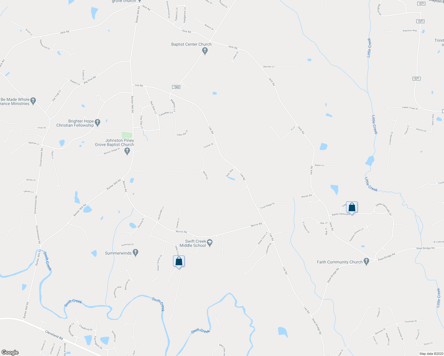 map of restaurants, bars, coffee shops, grocery stores, and more near 1112 Seth Way in Clayton