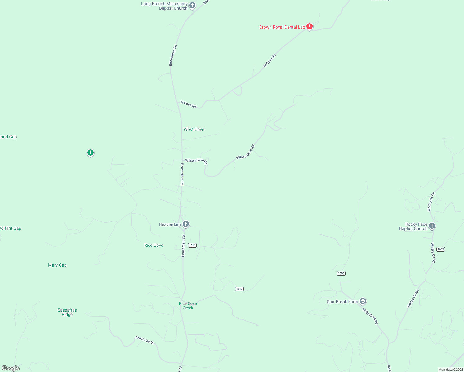 map of restaurants, bars, coffee shops, grocery stores, and more near 544 Wilson Cove Road in Canton
