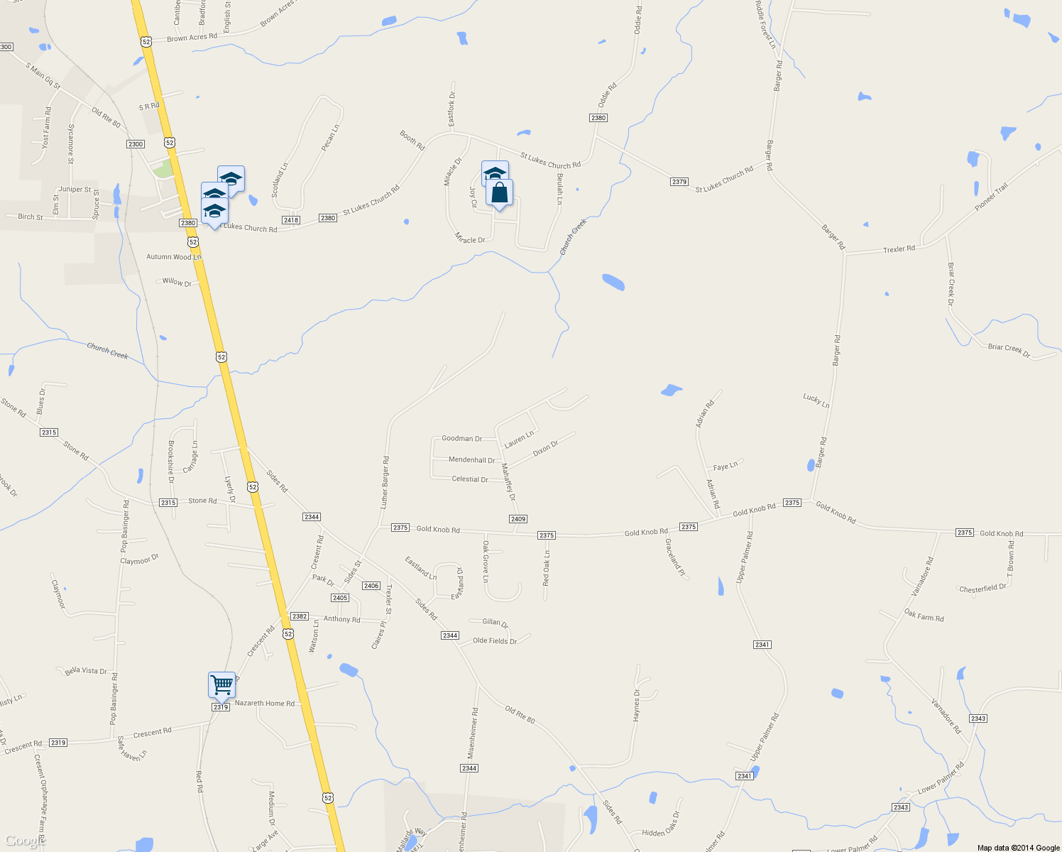 map of restaurants, bars, coffee shops, grocery stores, and more near 124 Lauren Lane in Salisbury
