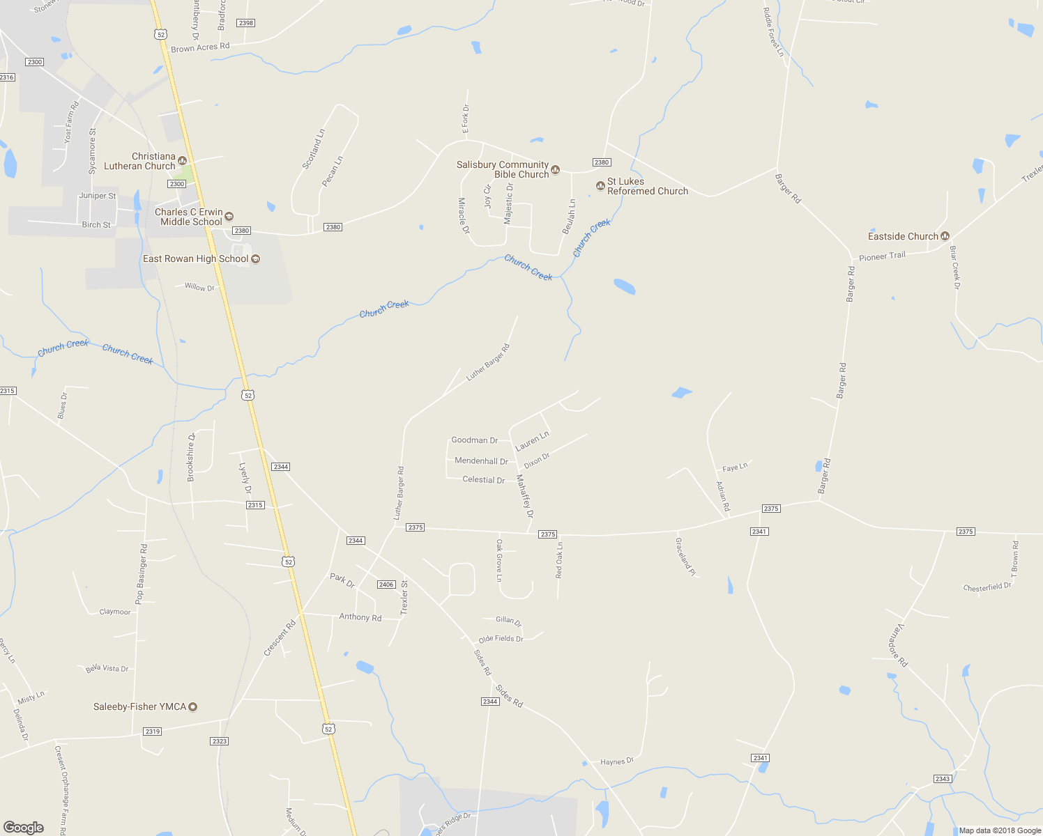 map of restaurants, bars, coffee shops, grocery stores, and more near 530 Mahaffey Drive in Salisbury
