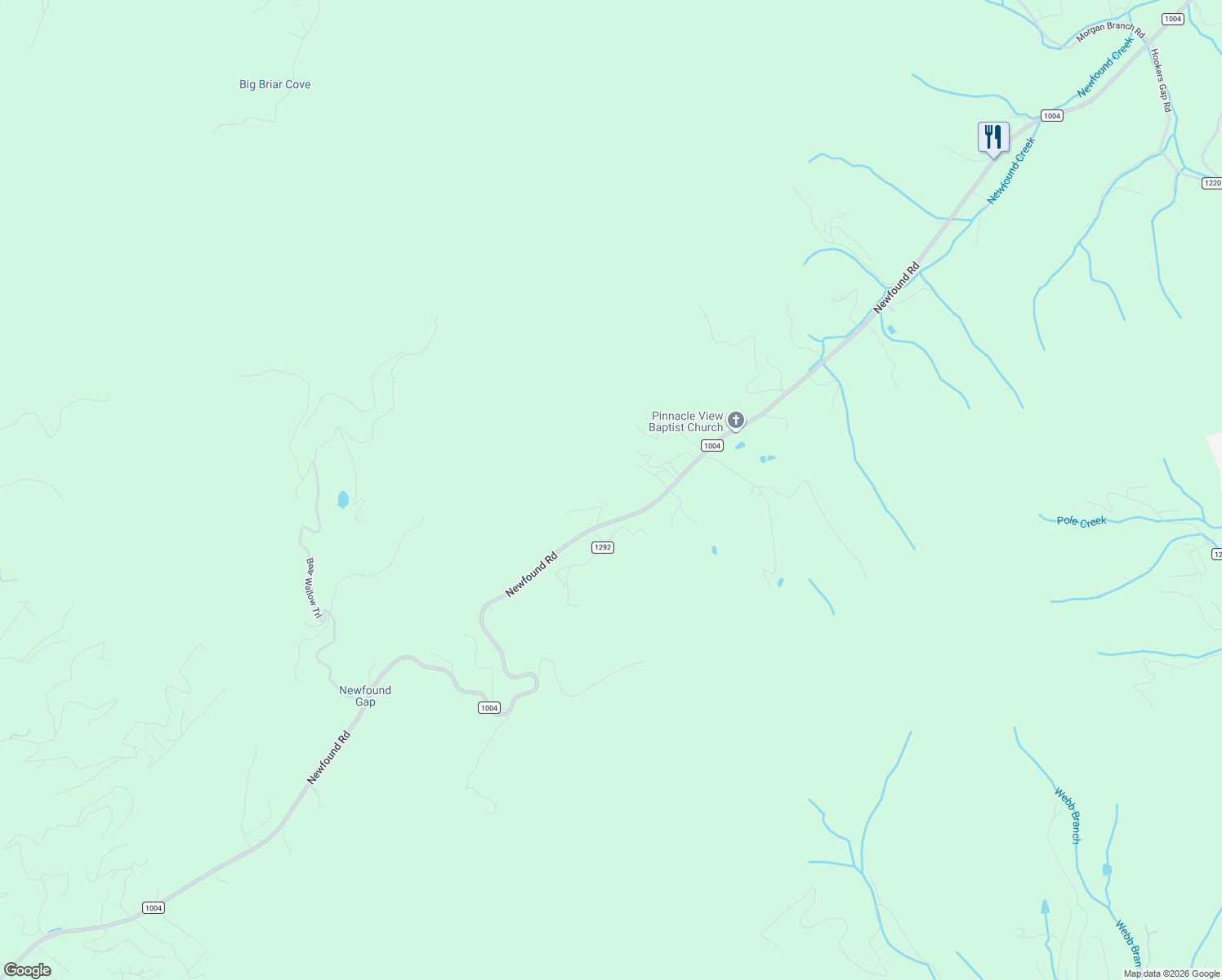 map of restaurants, bars, coffee shops, grocery stores, and more near 1567 Newfound Road in Leicester