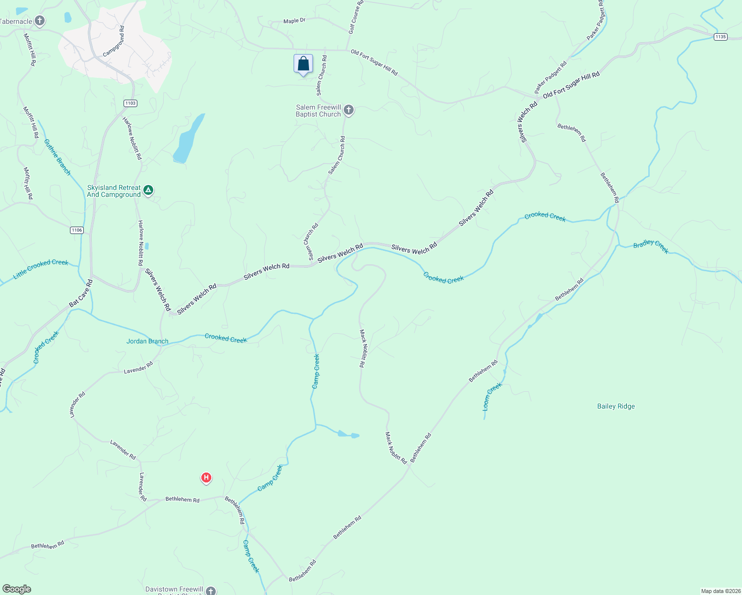 map of restaurants, bars, coffee shops, grocery stores, and more near 421 Mack Noblitt Road in Old Fort