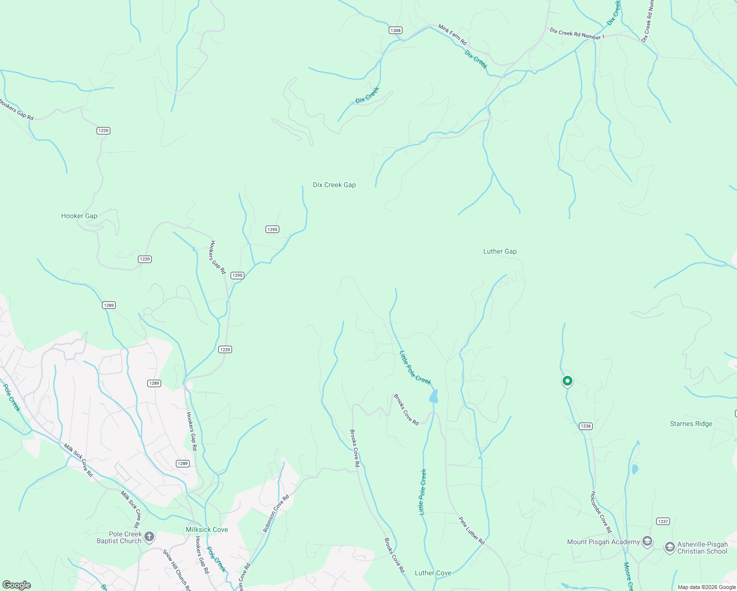 map of restaurants, bars, coffee shops, grocery stores, and more near 54 Wilderness Trail in Candler