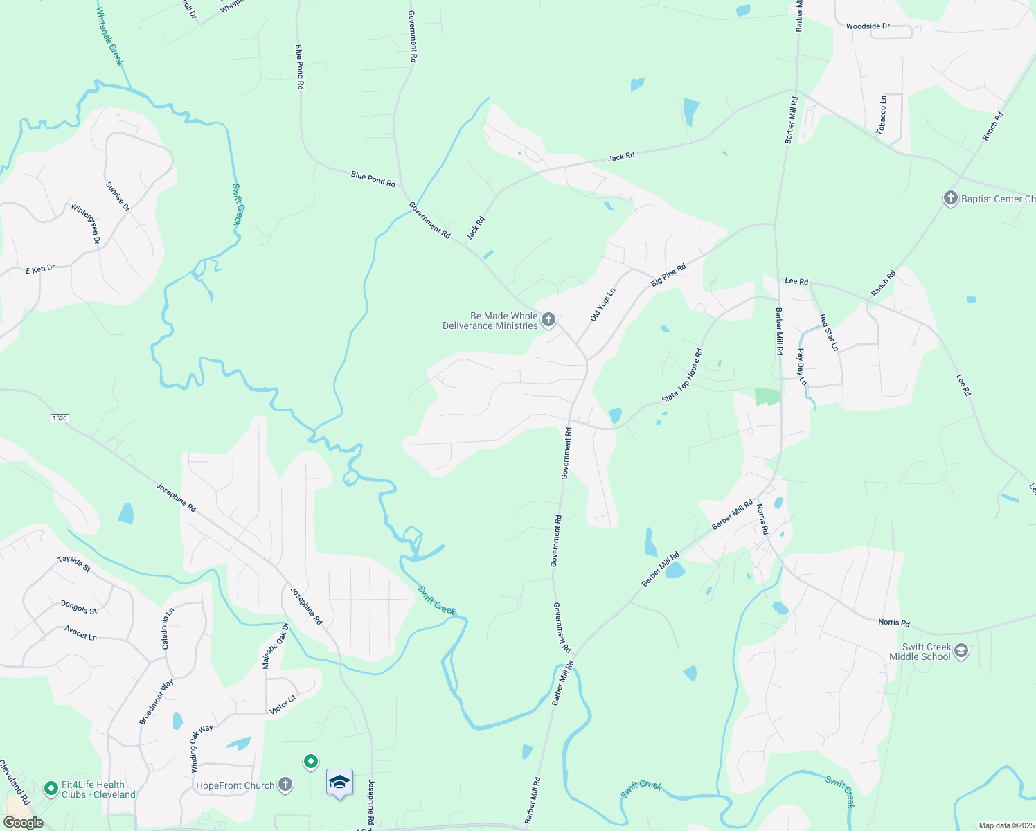 map of restaurants, bars, coffee shops, grocery stores, and more near 176 Spaniel Lane in Clayton