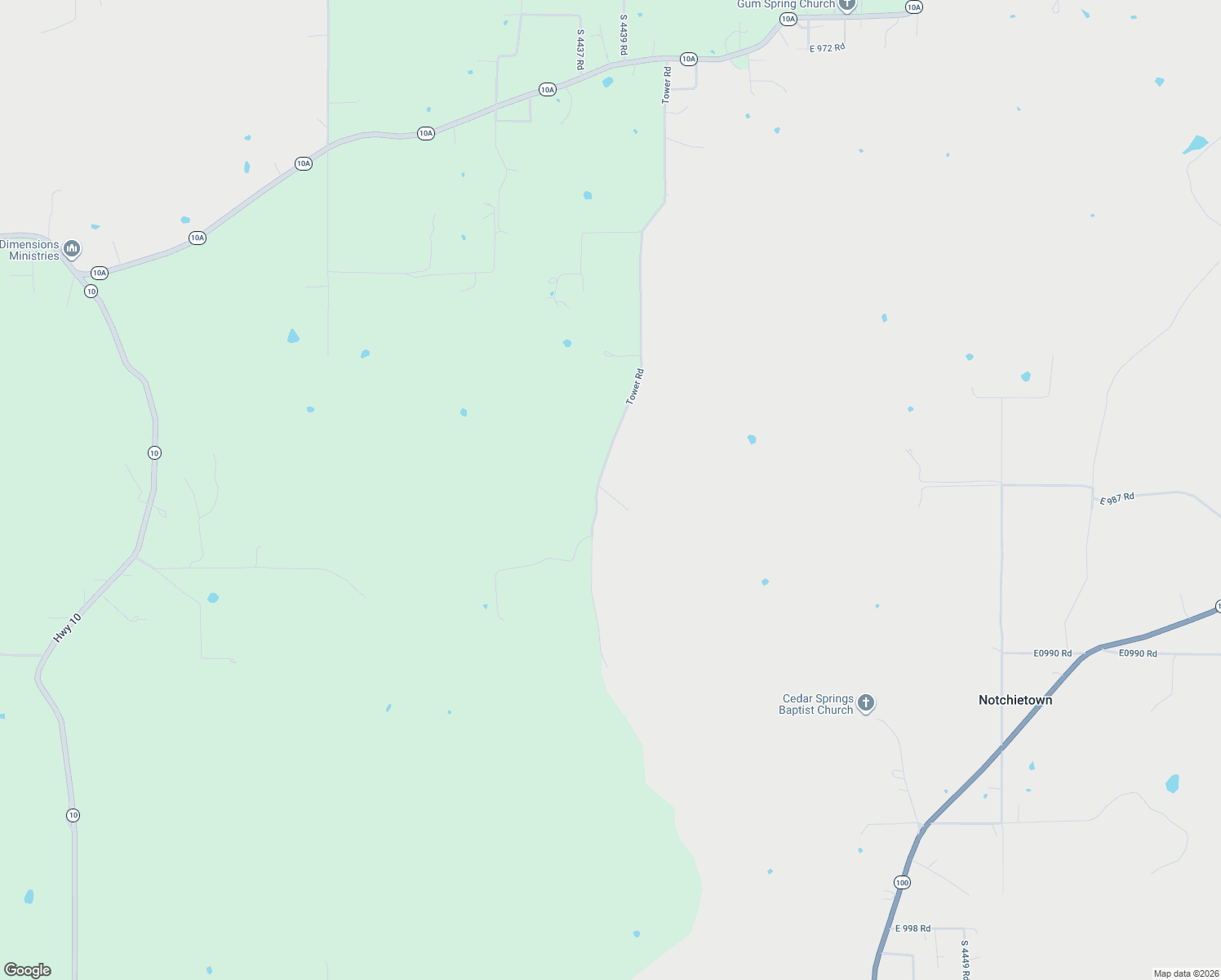 map of restaurants, bars, coffee shops, grocery stores, and more near Tower Road in Gore