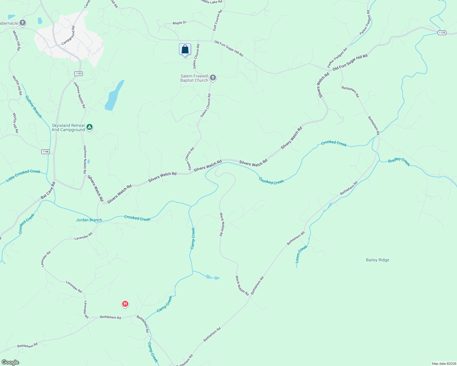map of restaurants, bars, coffee shops, grocery stores, and more near 421 Mack Noblitt Road in Old Fort