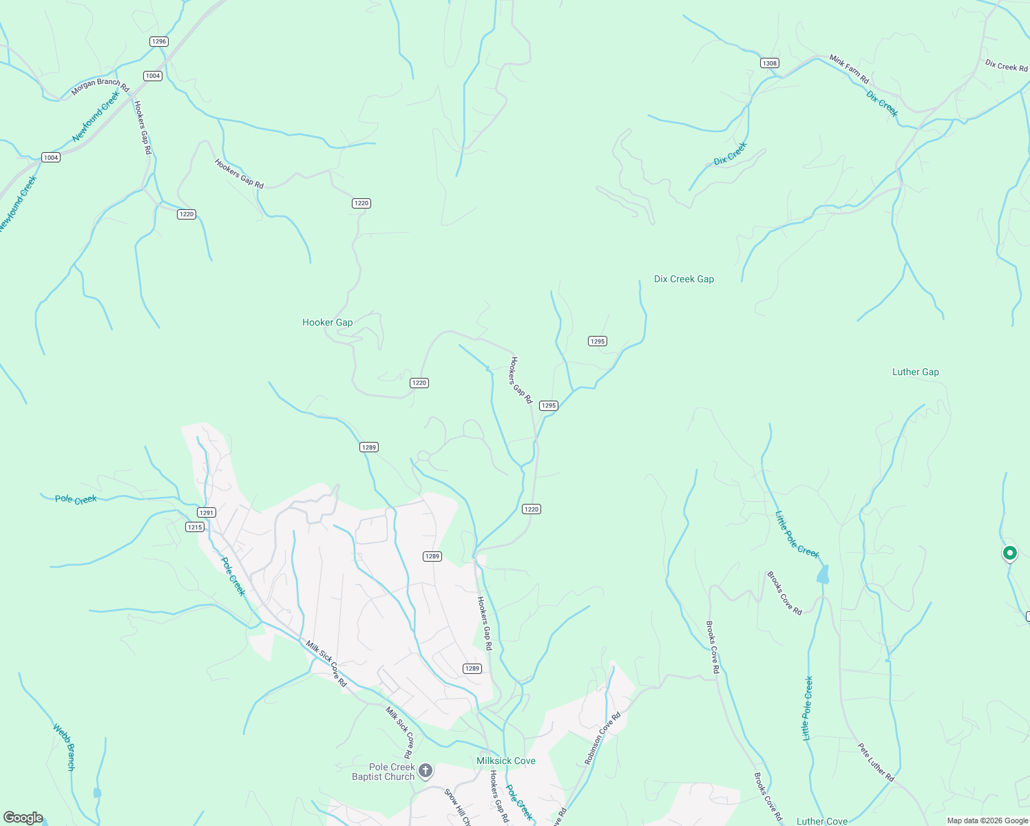 map of restaurants, bars, coffee shops, grocery stores, and more near 313 Hookers Gap Road in Candler