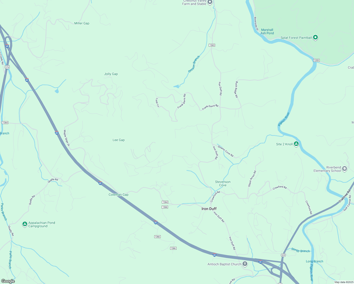 map of restaurants, bars, coffee shops, grocery stores, and more near 581 Cansadie Top Road in Waynesville