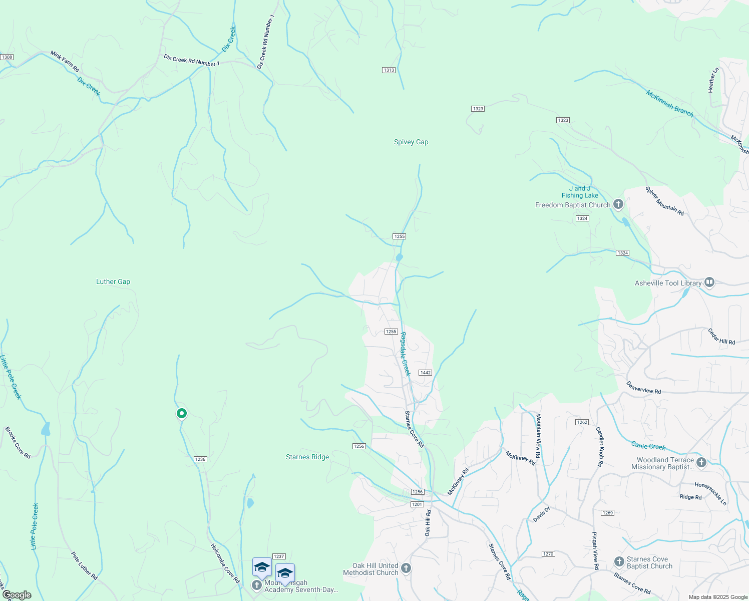 map of restaurants, bars, coffee shops, grocery stores, and more near 772 State Road 1255 in Asheville