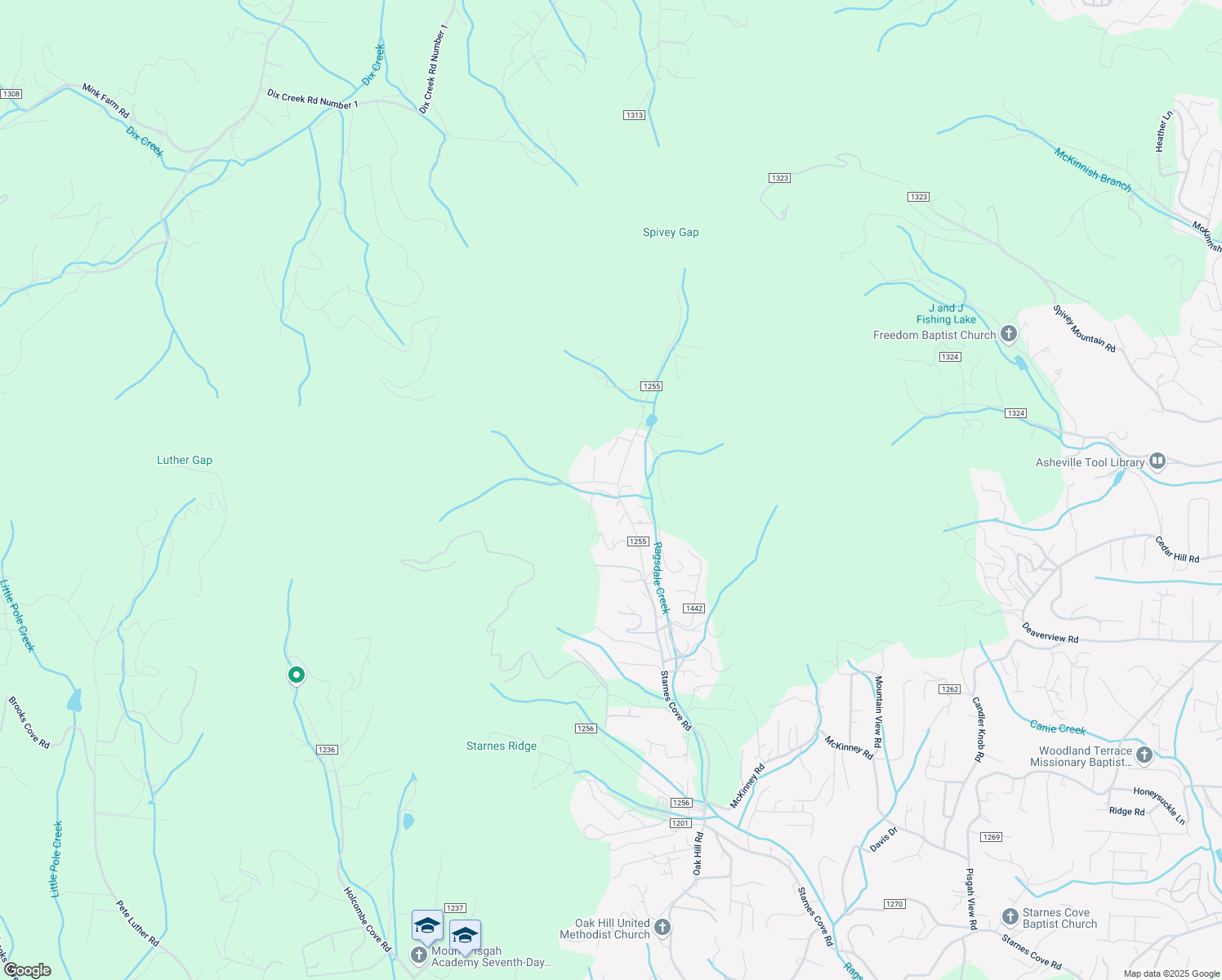map of restaurants, bars, coffee shops, grocery stores, and more near 772 State Road 1255 in Asheville