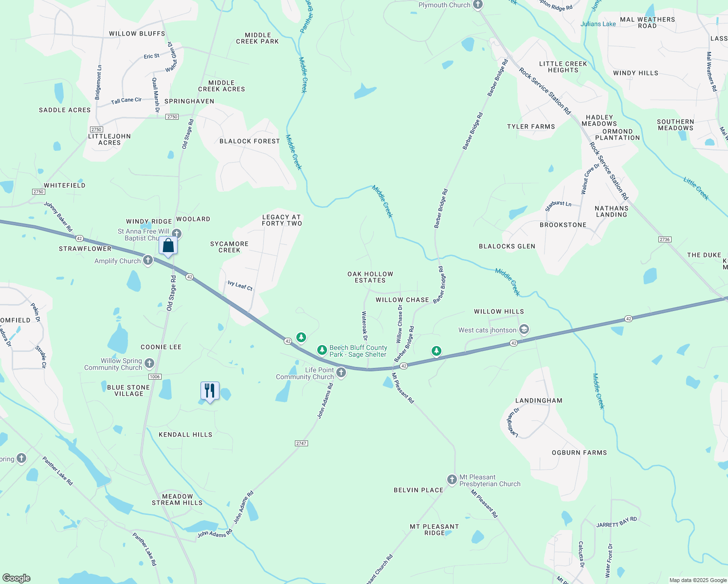 map of restaurants, bars, coffee shops, grocery stores, and more near 1101 Riderwood Court in Wake County