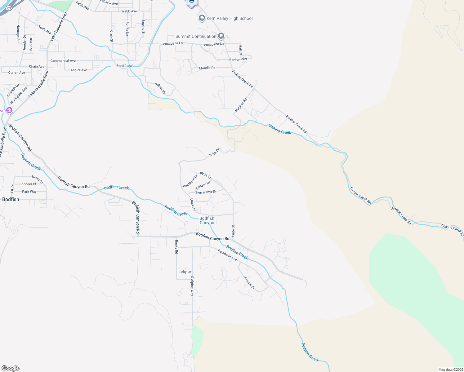 map of restaurants, bars, coffee shops, grocery stores, and more near 121 Larch Court in Bodfish