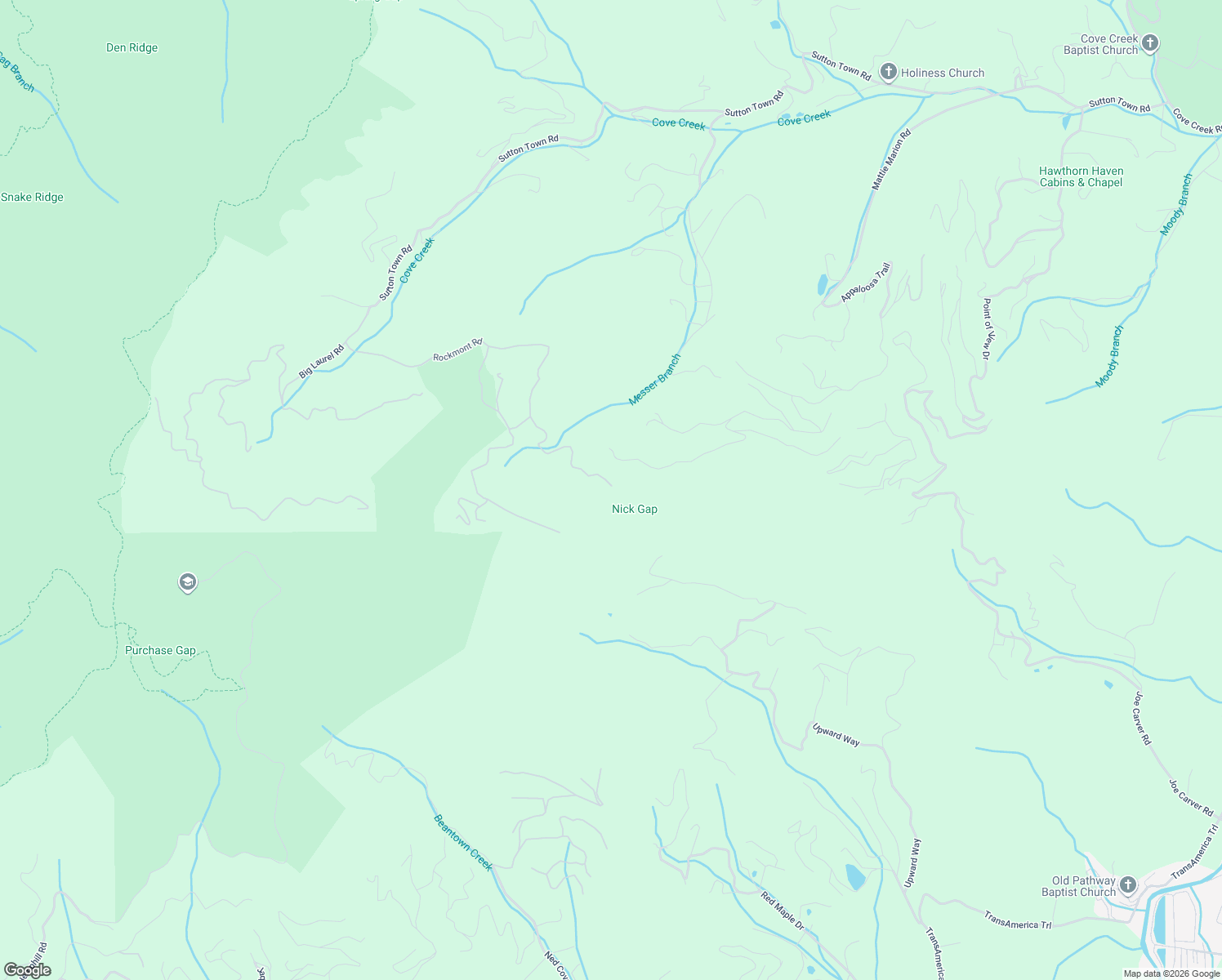 map of restaurants, bars, coffee shops, grocery stores, and more near 1286 Rockmont Road in Waynesville