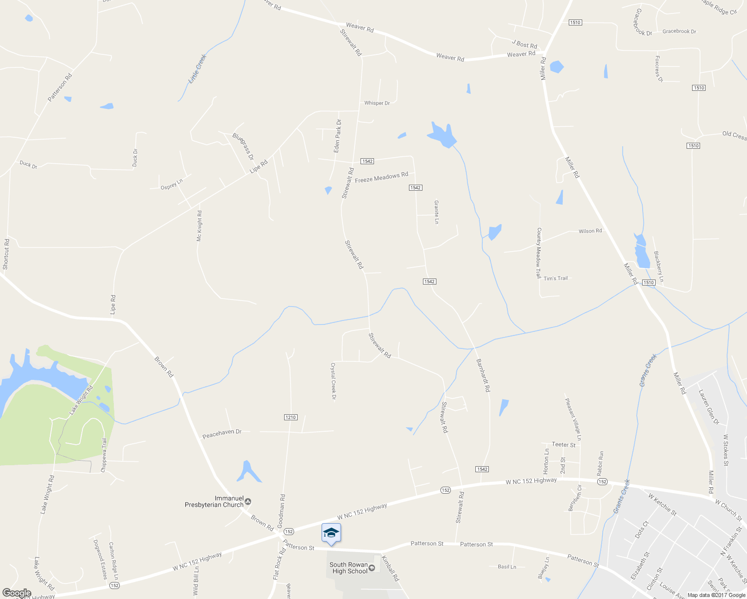 map of restaurants, bars, coffee shops, grocery stores, and more near 1255 Stirewalt Road in China Grove