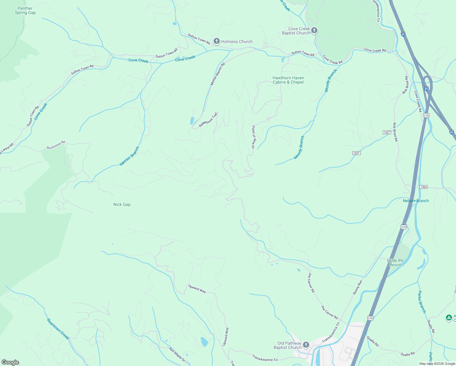 map of restaurants, bars, coffee shops, grocery stores, and more near 2506 Heath Peak Road in Waynesville