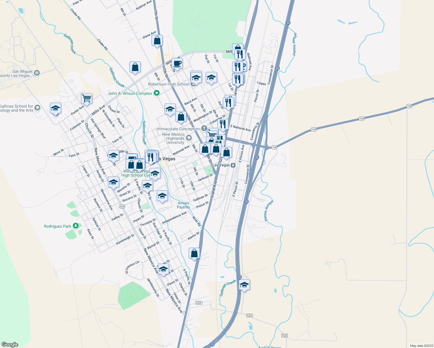 map of restaurants, bars, coffee shops, grocery stores, and more near 699 Jackson St in Las Vegas