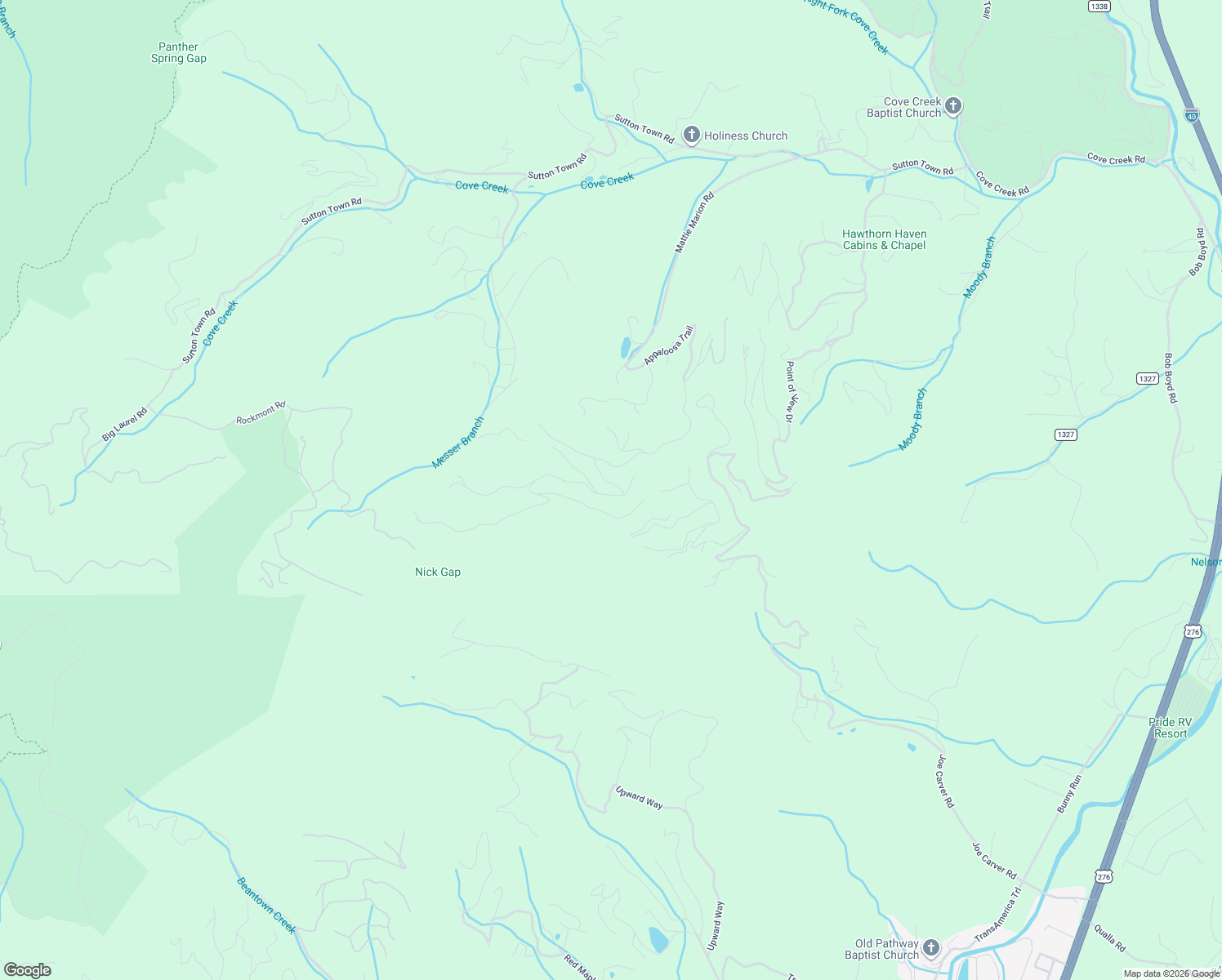 map of restaurants, bars, coffee shops, grocery stores, and more near 203 Slippery Rock Road in Waynesville