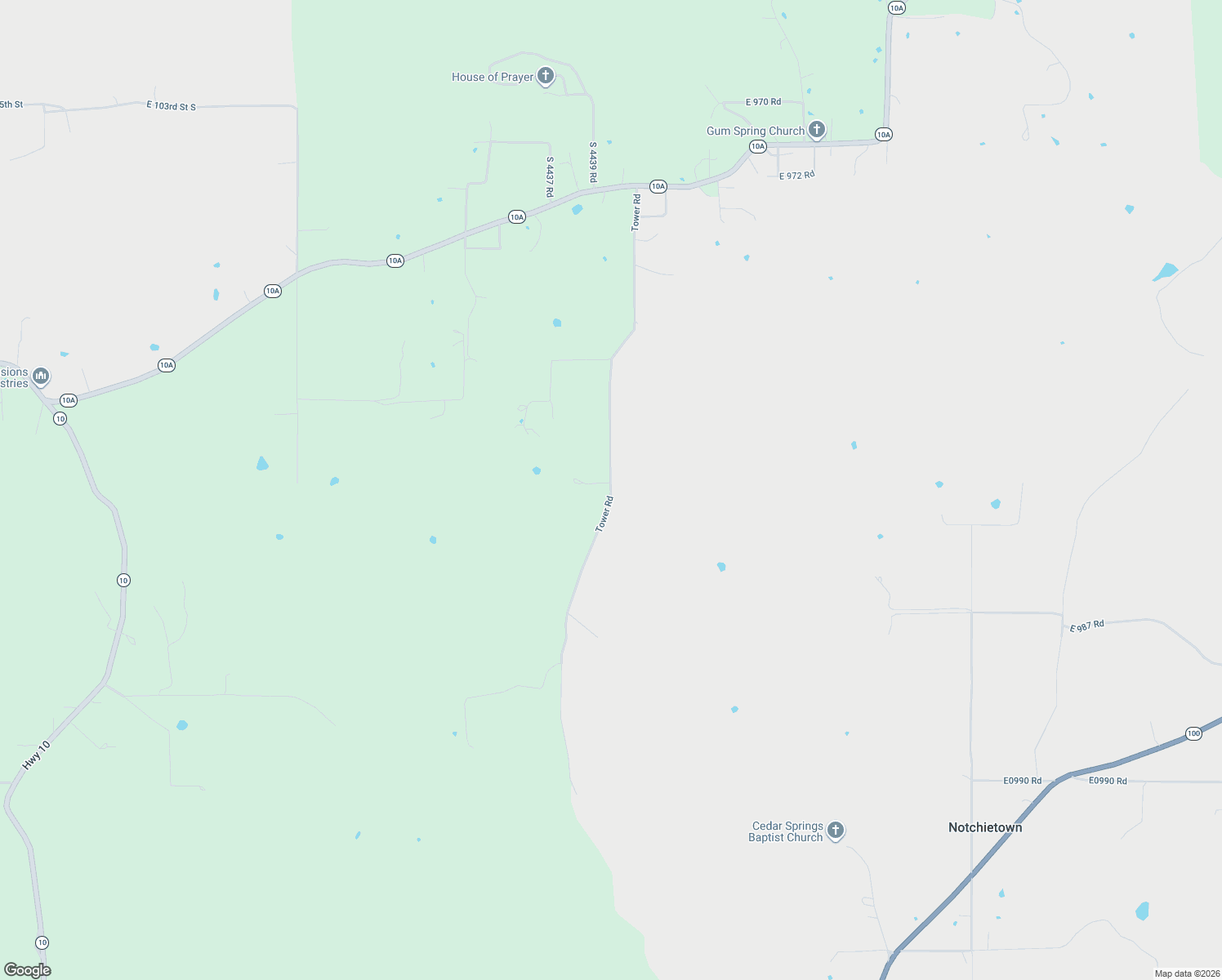 map of restaurants, bars, coffee shops, grocery stores, and more near Tower Road in Sequoyah County