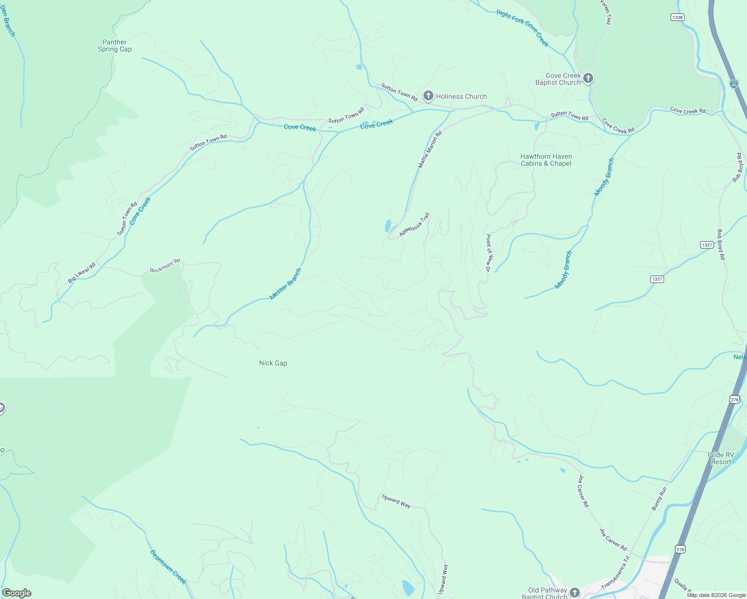 map of restaurants, bars, coffee shops, grocery stores, and more near 203 Slippery Rock Road in Waynesville