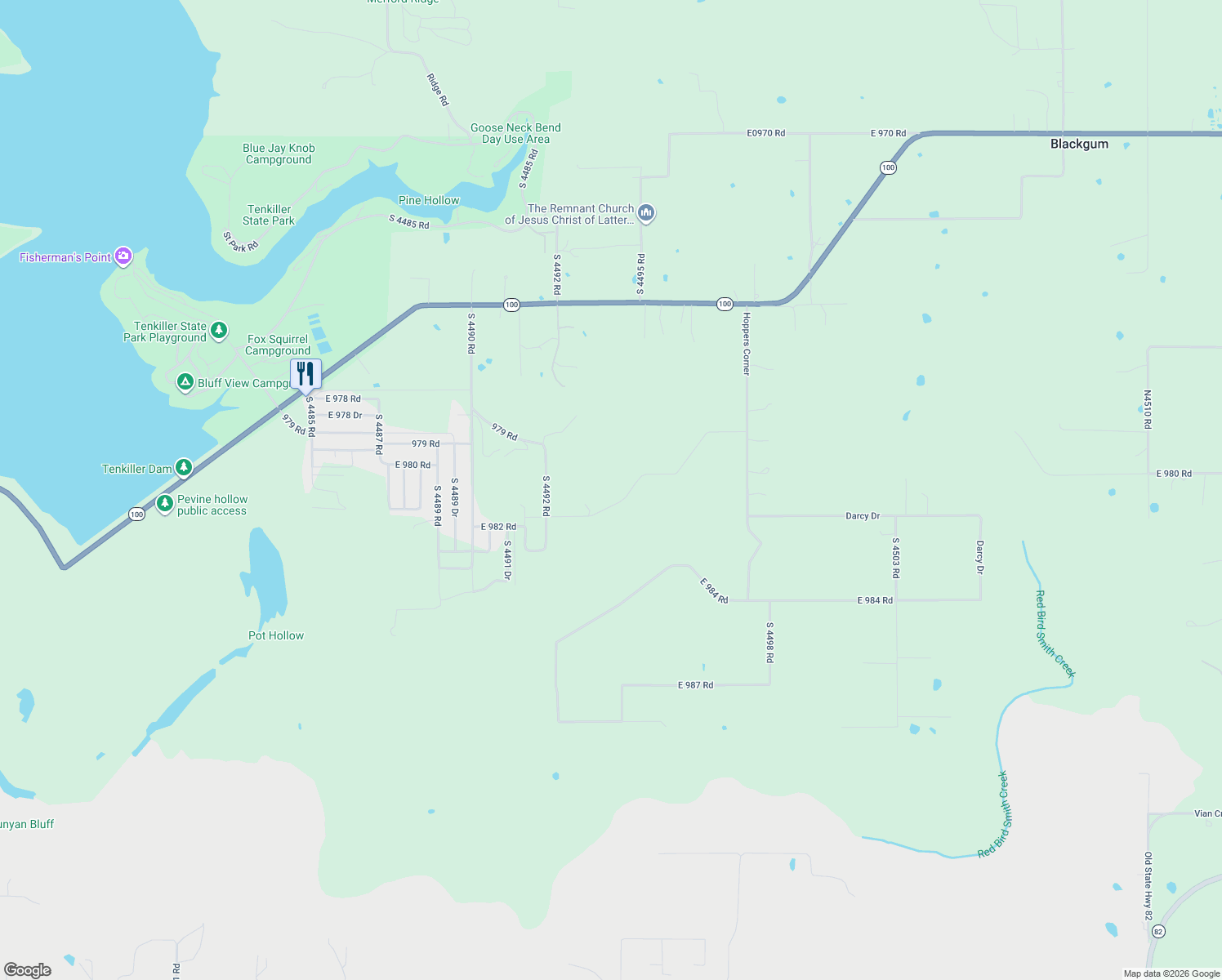 map of restaurants, bars, coffee shops, grocery stores, and more near Unnamed Road in Vian