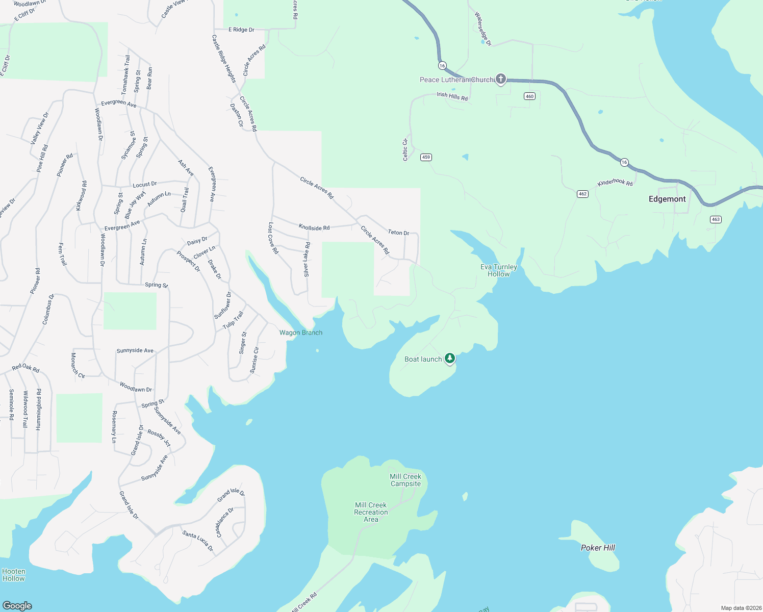 map of restaurants, bars, coffee shops, grocery stores, and more near Lake Park Drive in Shirley