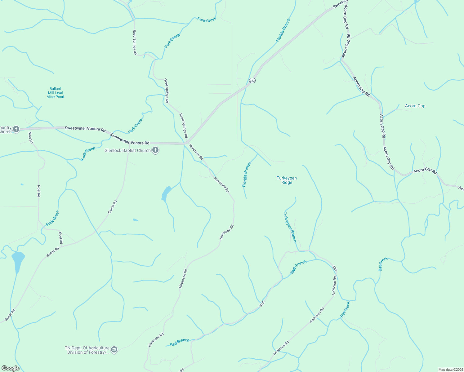map of restaurants, bars, coffee shops, grocery stores, and more near 2134 Hiwassee Road in Sweetwater