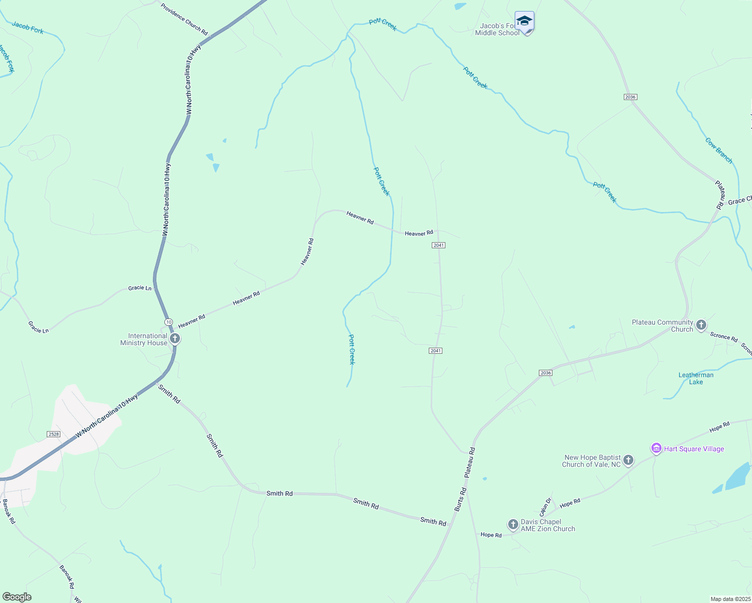 map of restaurants, bars, coffee shops, grocery stores, and more near 3265 Ledford Road in Vale