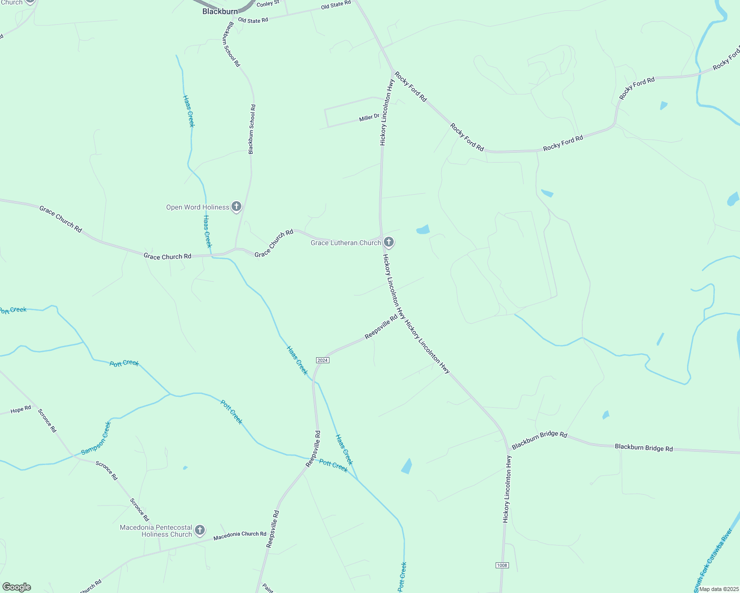 map of restaurants, bars, coffee shops, grocery stores, and more near 4627 Hickory Lincolnton Highway in Newton
