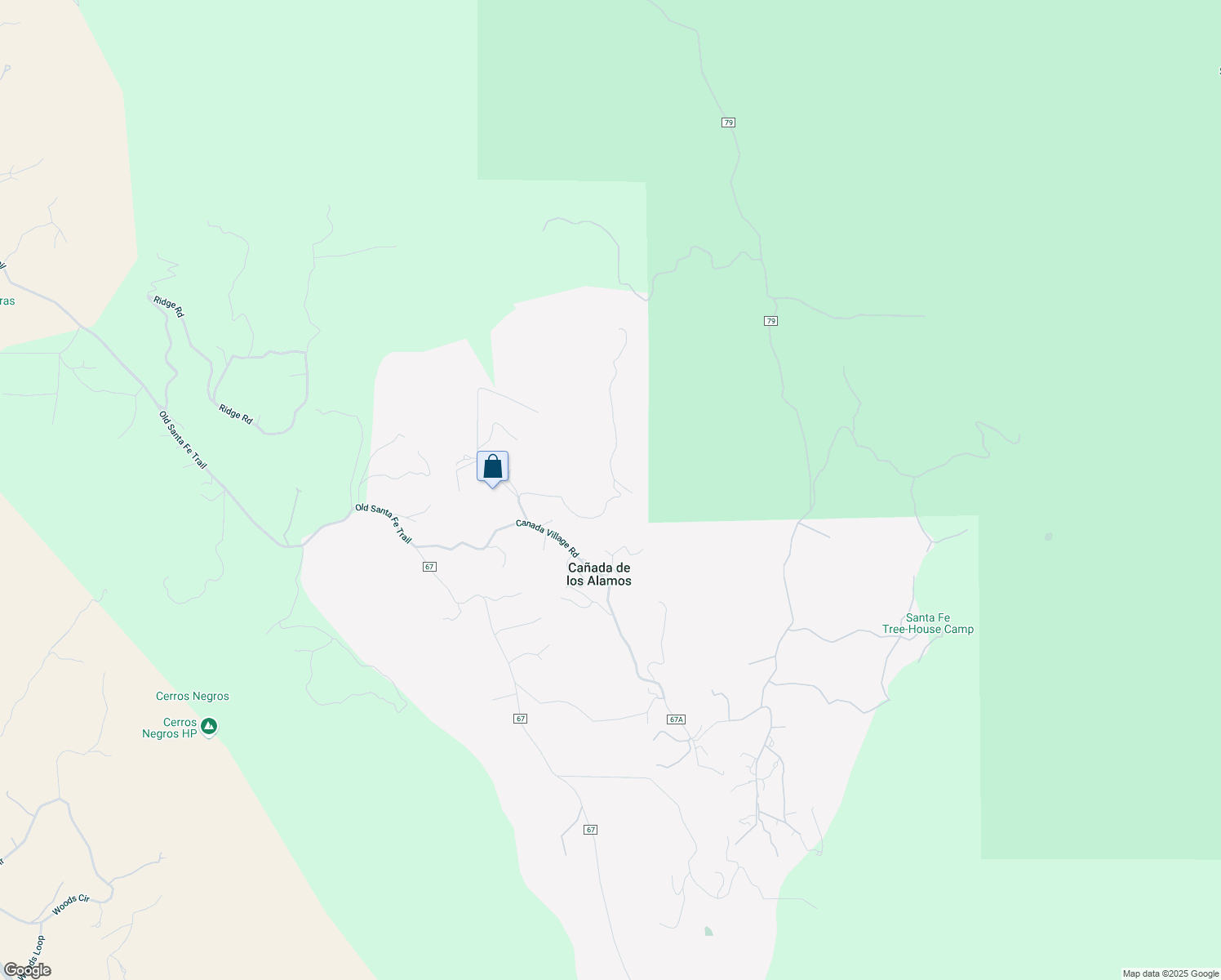 map of restaurants, bars, coffee shops, grocery stores, and more near 47 Quartz Trail in Santa Fe