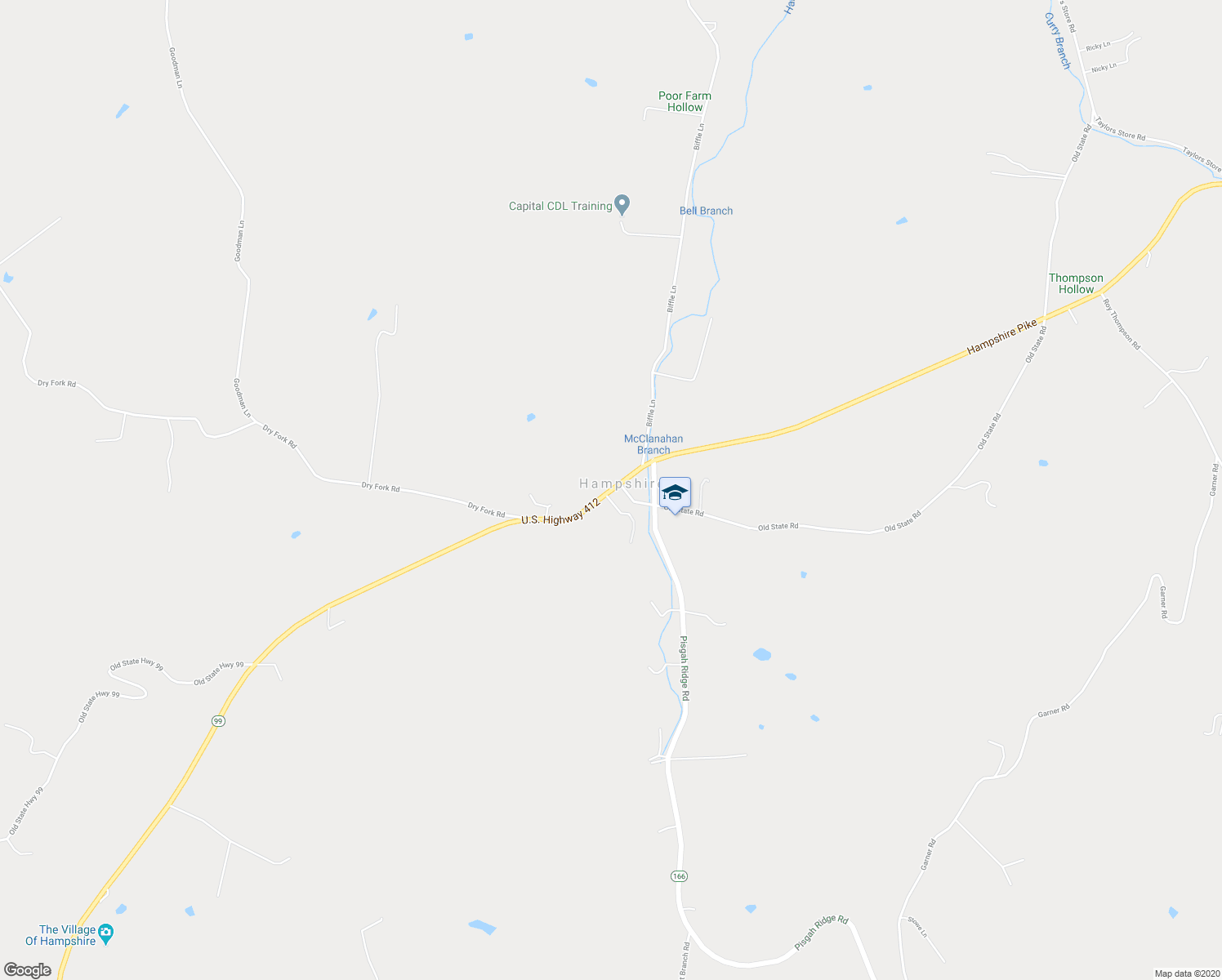 map of restaurants, bars, coffee shops, grocery stores, and more near 4116 Hampshire Pike in Hampshire