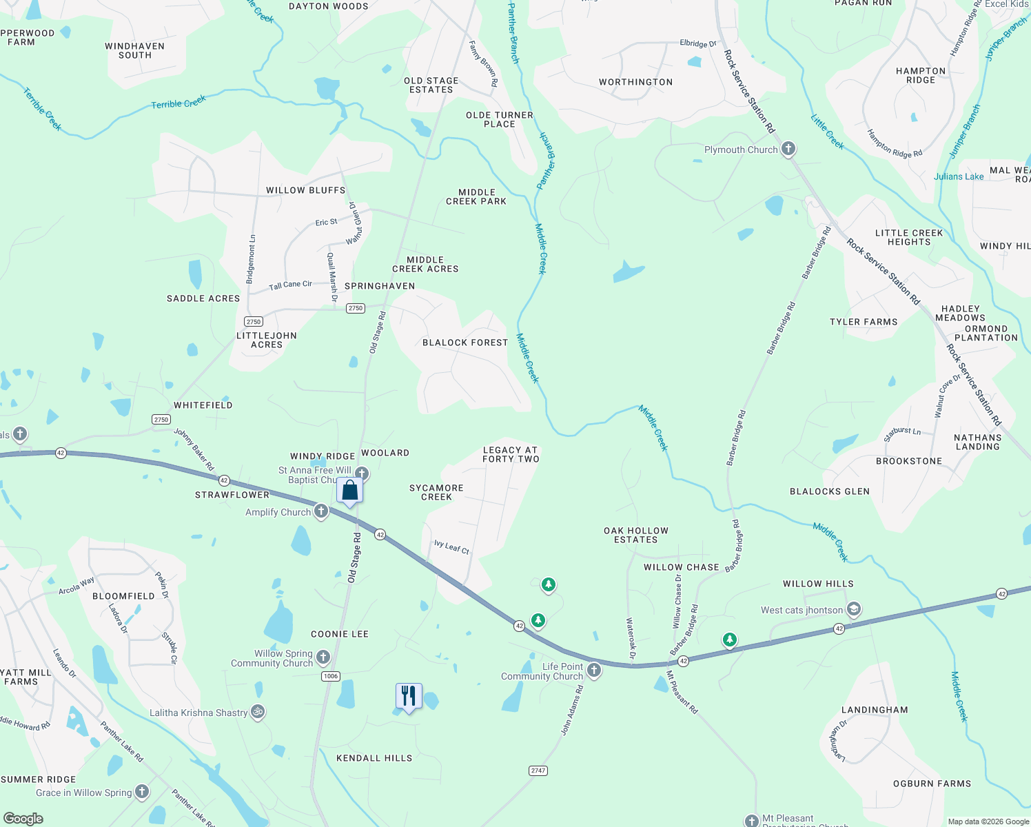 map of restaurants, bars, coffee shops, grocery stores, and more near 3748 Norman Blalock Road in Wake County