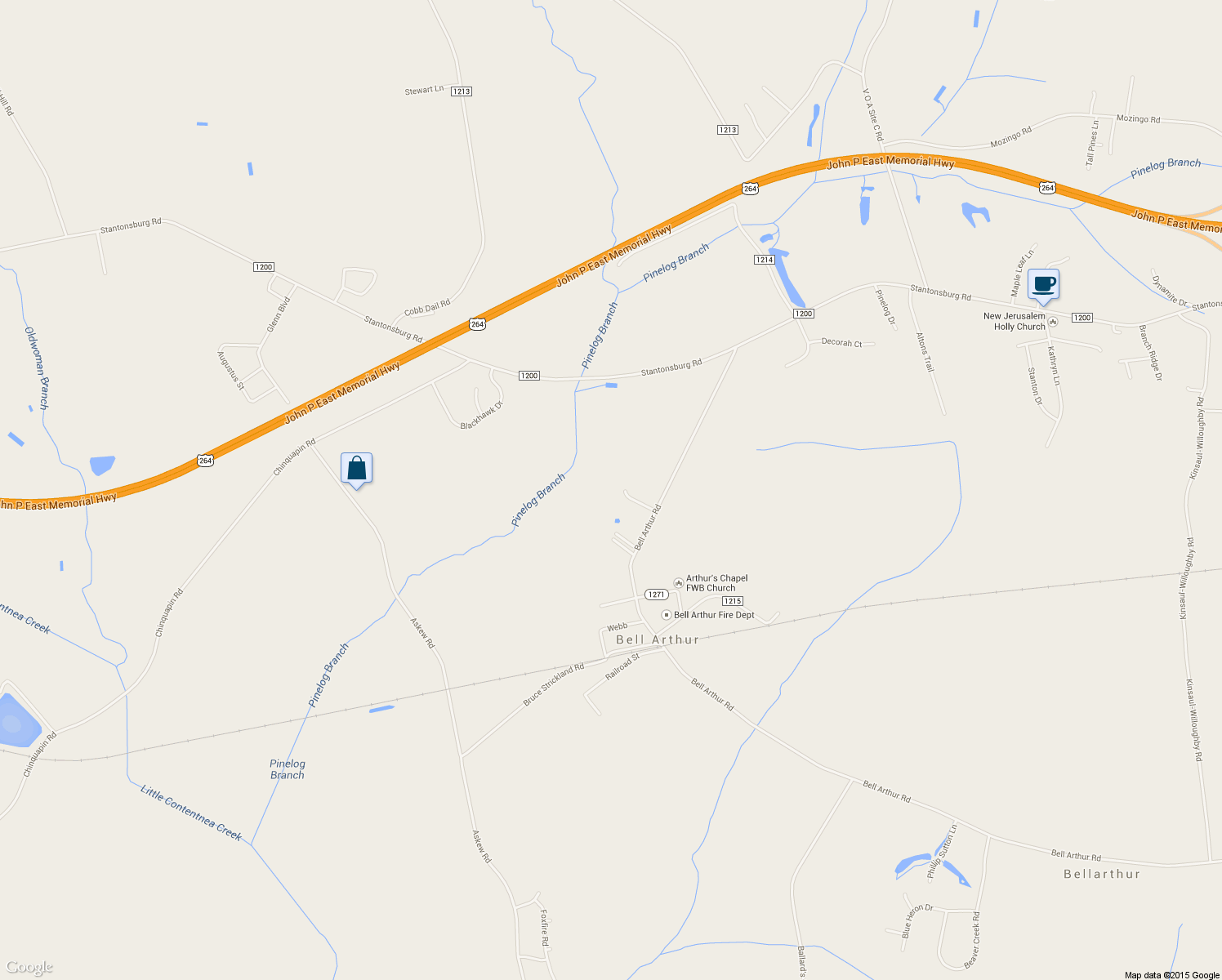 map of restaurants, bars, coffee shops, grocery stores, and more near 2645 Weigum Court in Greenville
