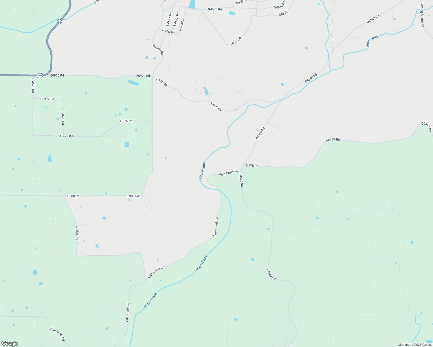 map of restaurants, bars, coffee shops, grocery stores, and more near 97929 South 4535 Road in Vian