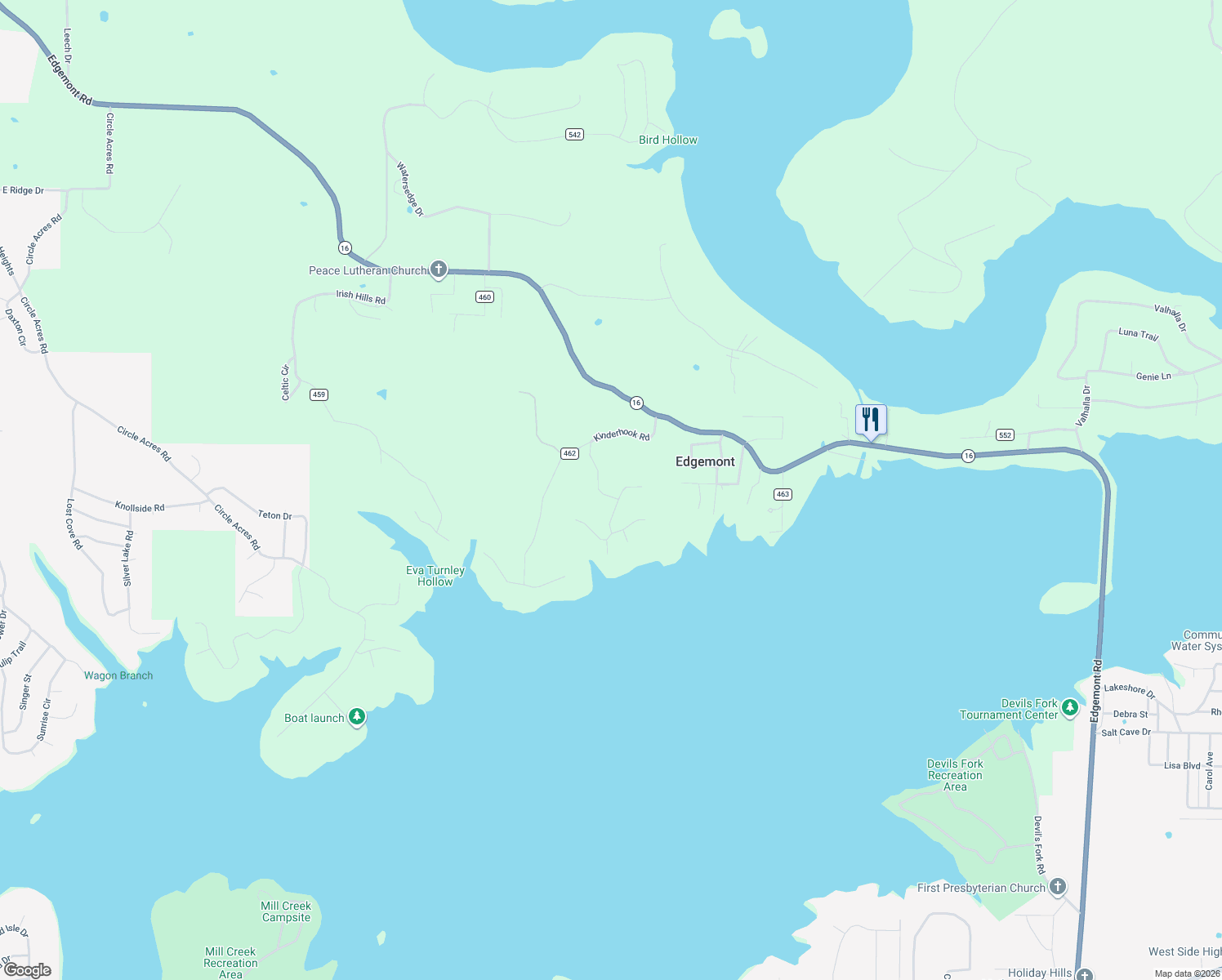 map of restaurants, bars, coffee shops, grocery stores, and more near Summerwind Drive in Edgemont