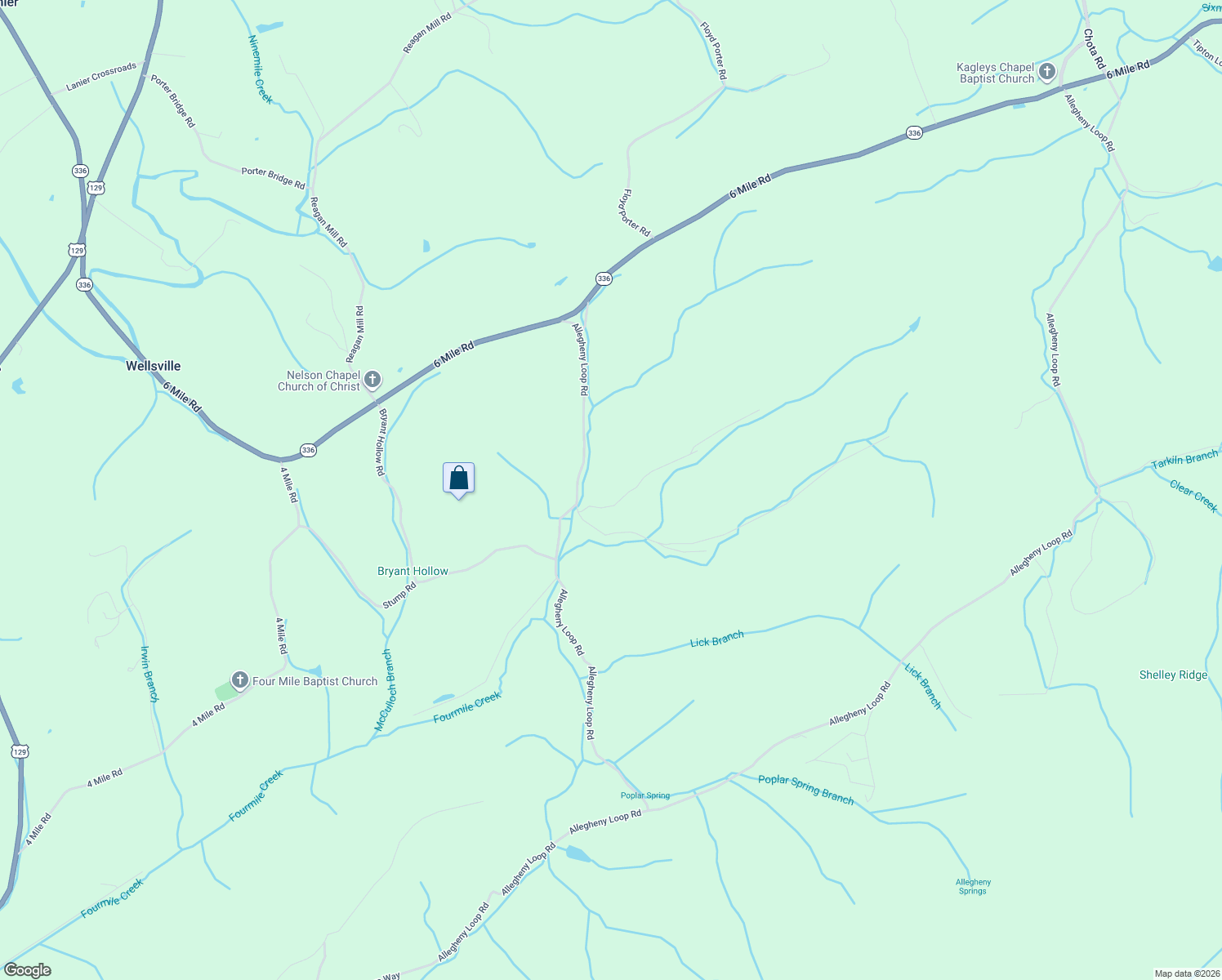 map of restaurants, bars, coffee shops, grocery stores, and more near 4756 Emert Williams Road in Maryville