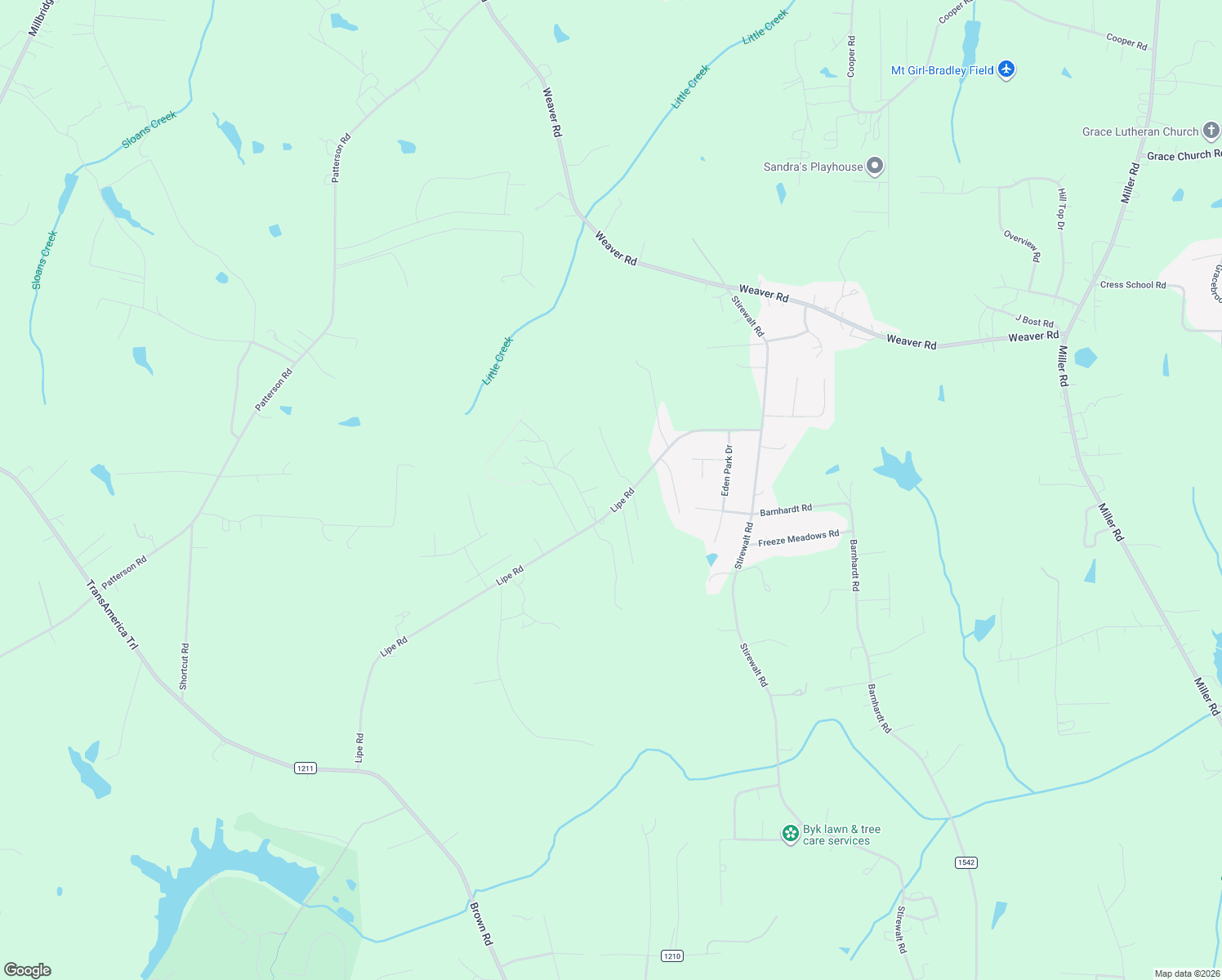 map of restaurants, bars, coffee shops, grocery stores, and more near 2570 Lipe Rd in China Grove