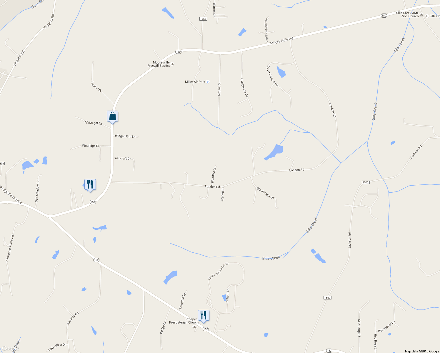 map of restaurants, bars, coffee shops, grocery stores, and more near 110 Woodlea Ct in Mooresville