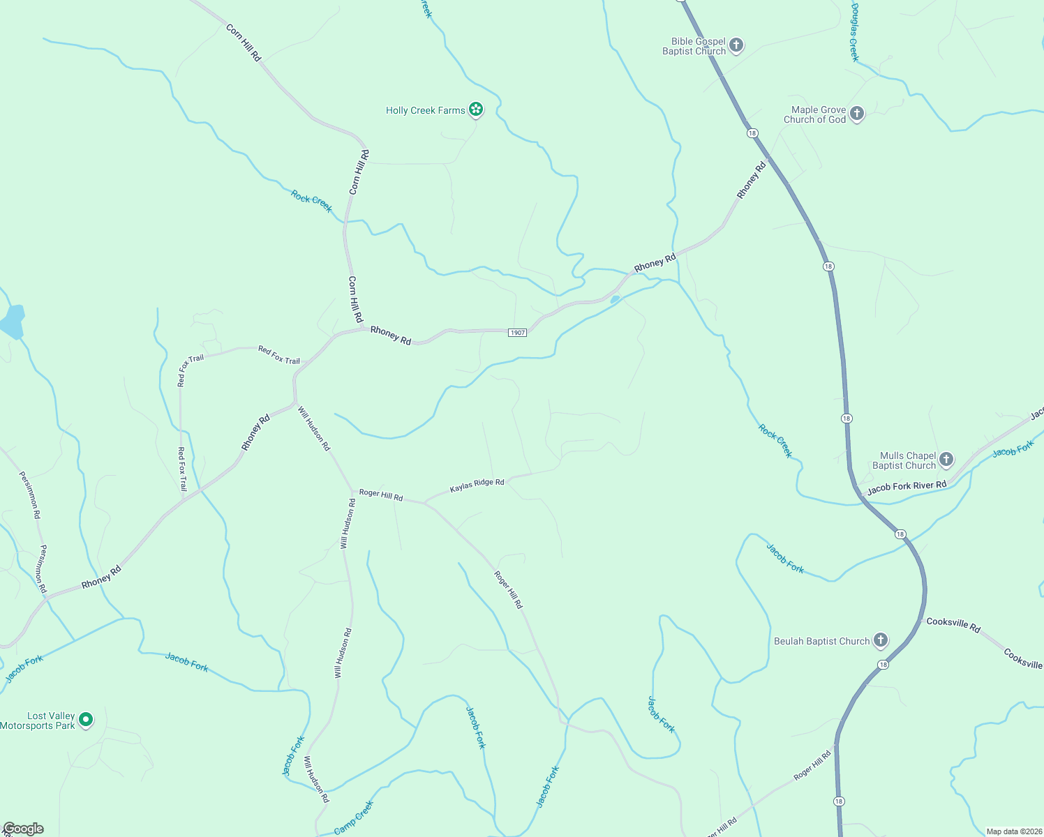 map of restaurants, bars, coffee shops, grocery stores, and more near 7610 Cowtail Lane in Connellys Springs